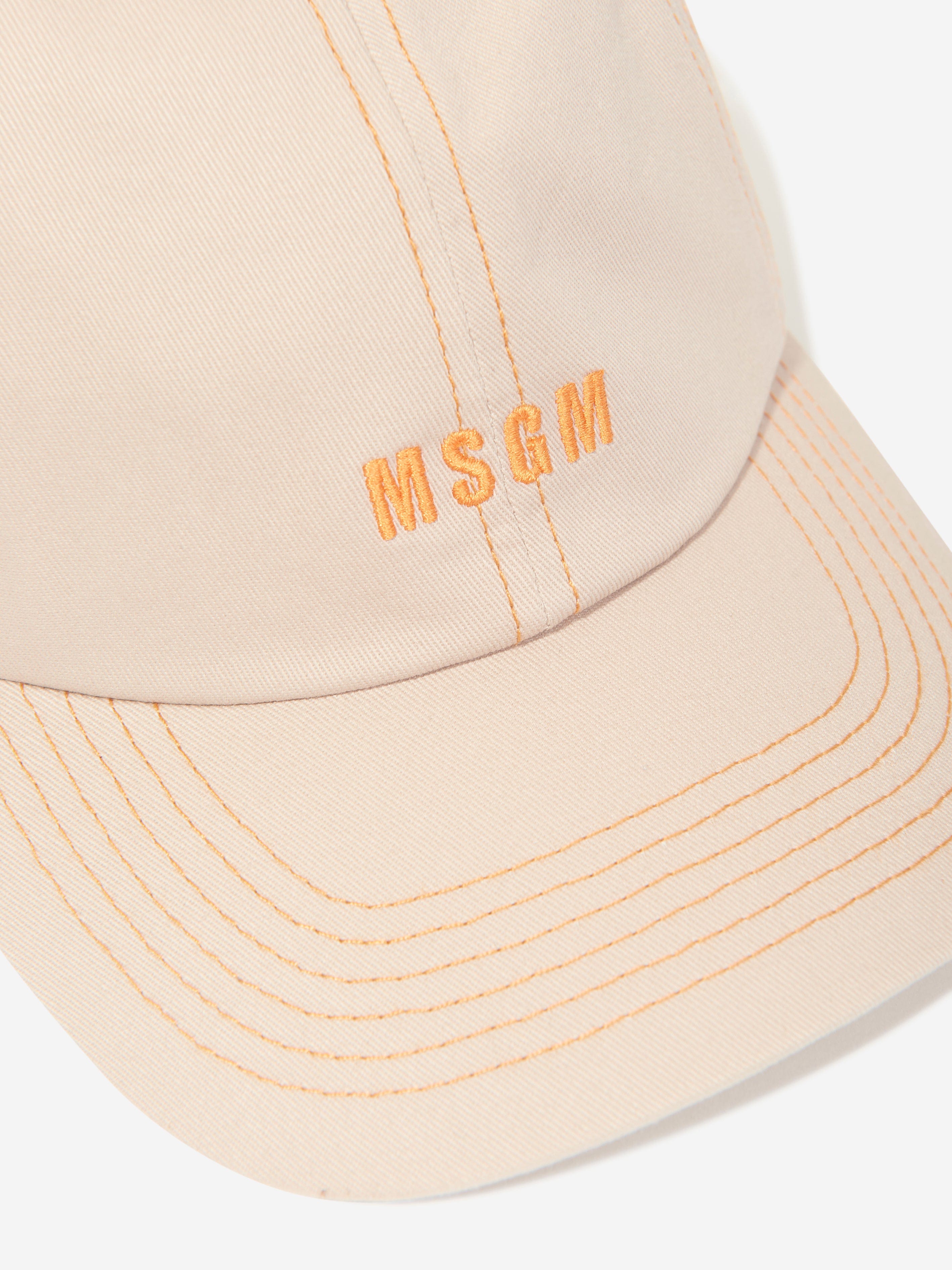 MSGM Kids Logo Cap in Beige