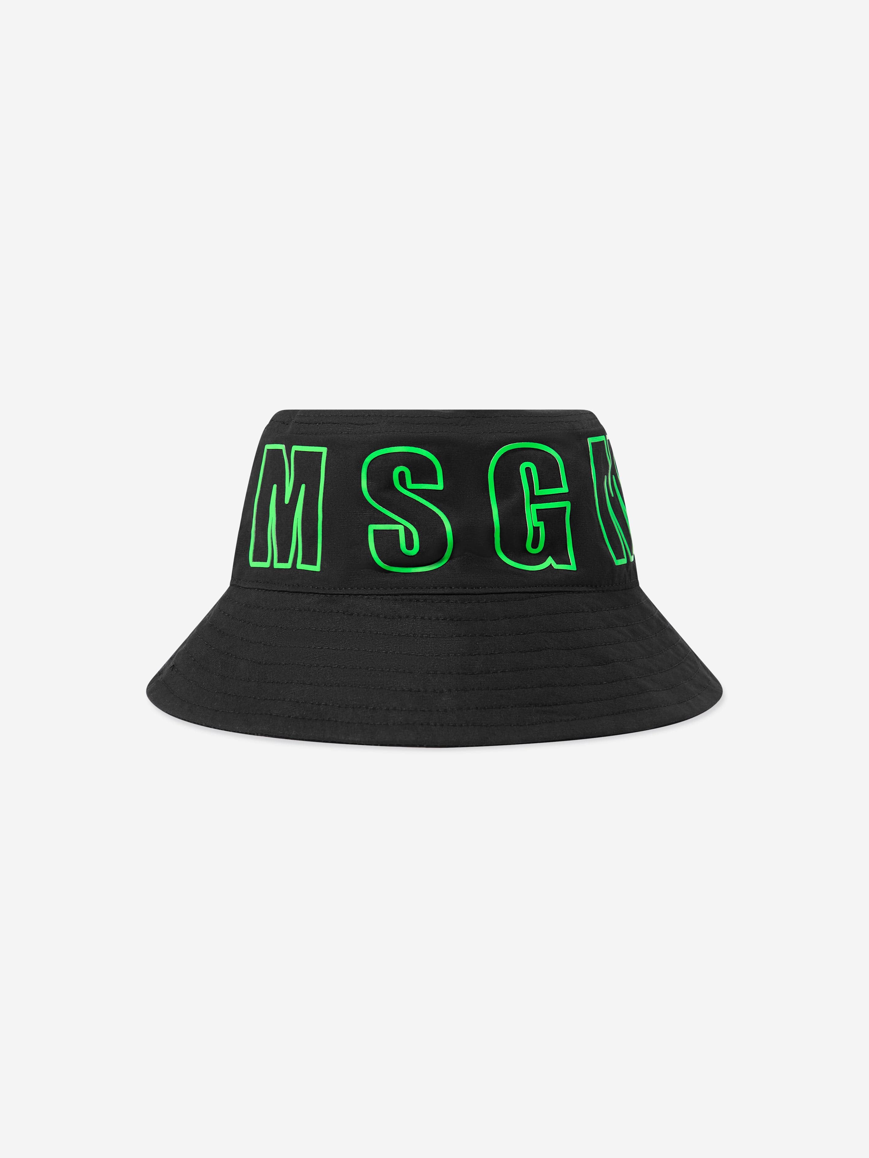 MSGM Kids Logo Bucket Hat in Black