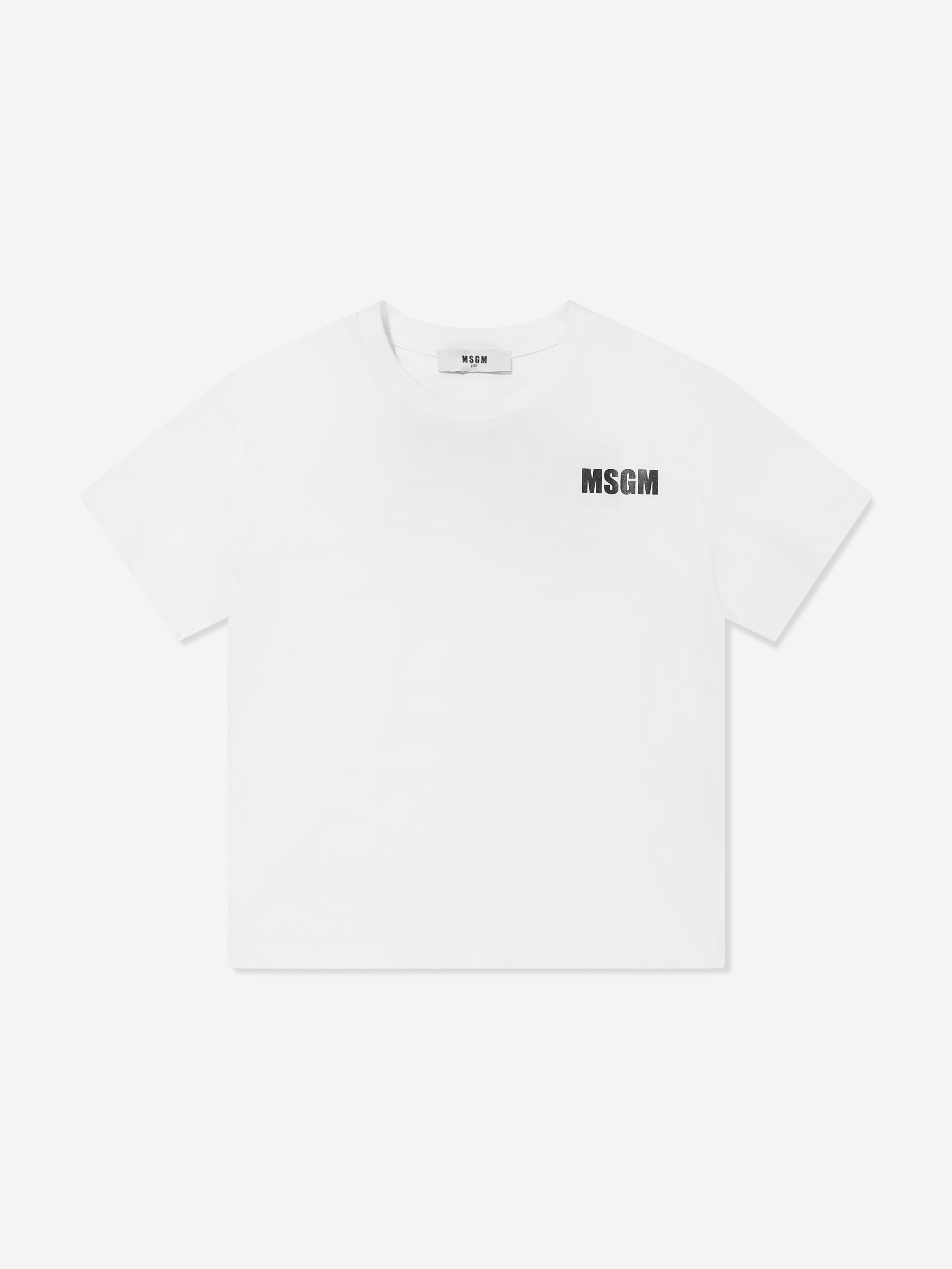 MSGM Kids Jersey Logo T-Shirt in White