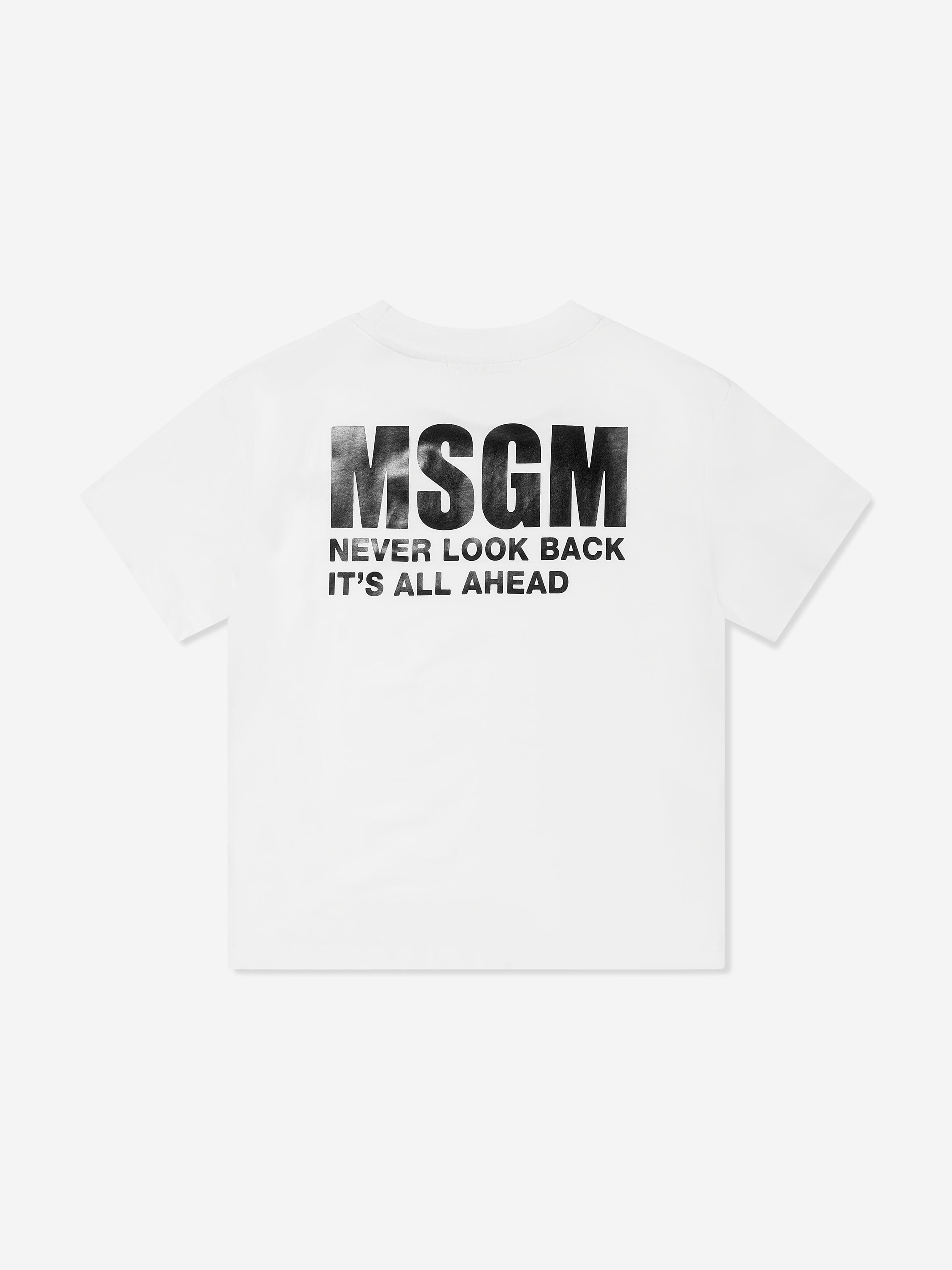 MSGM Kids Jersey Logo T-Shirt in White