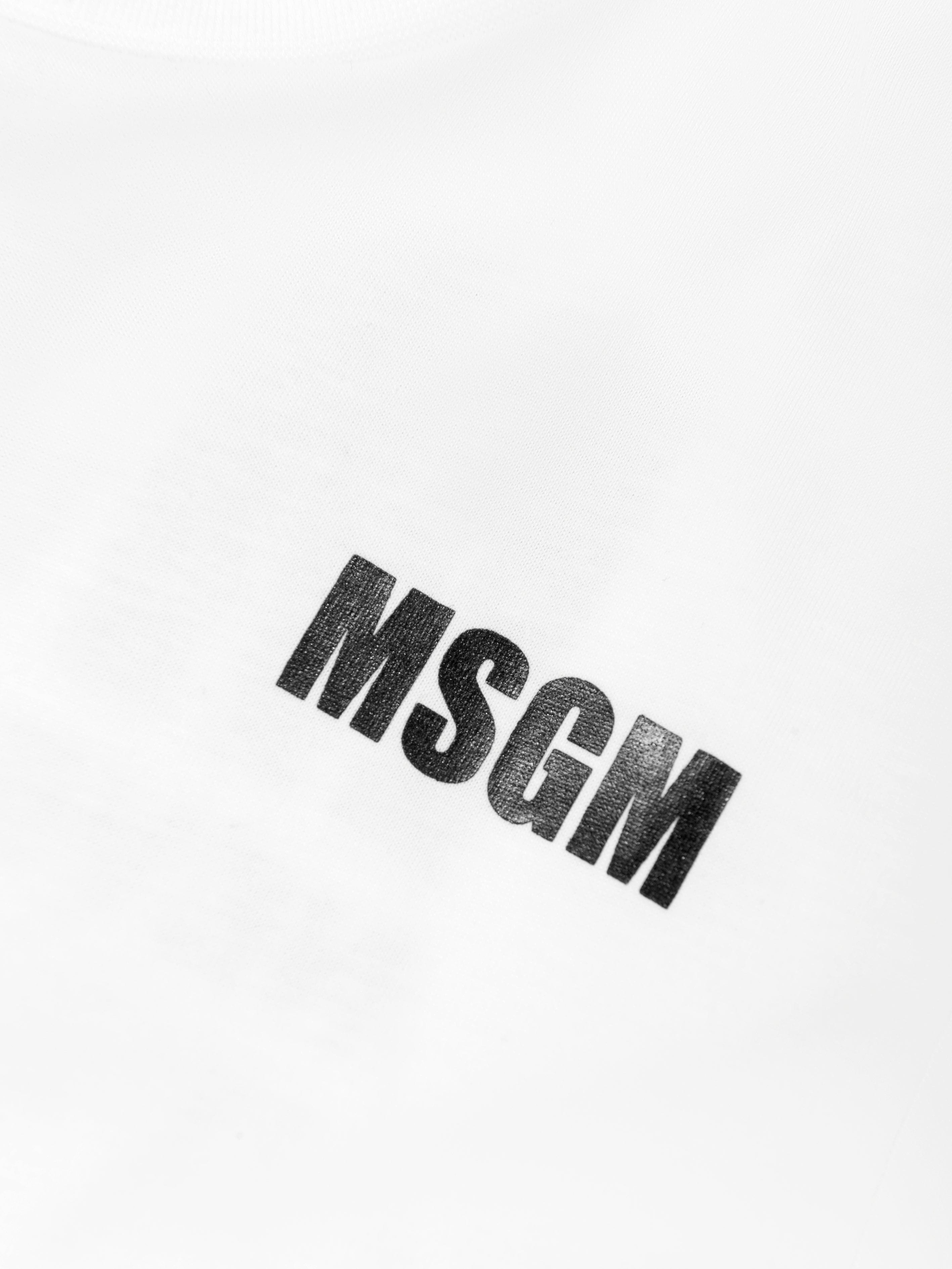 MSGM Kids Jersey Logo T-Shirt in White