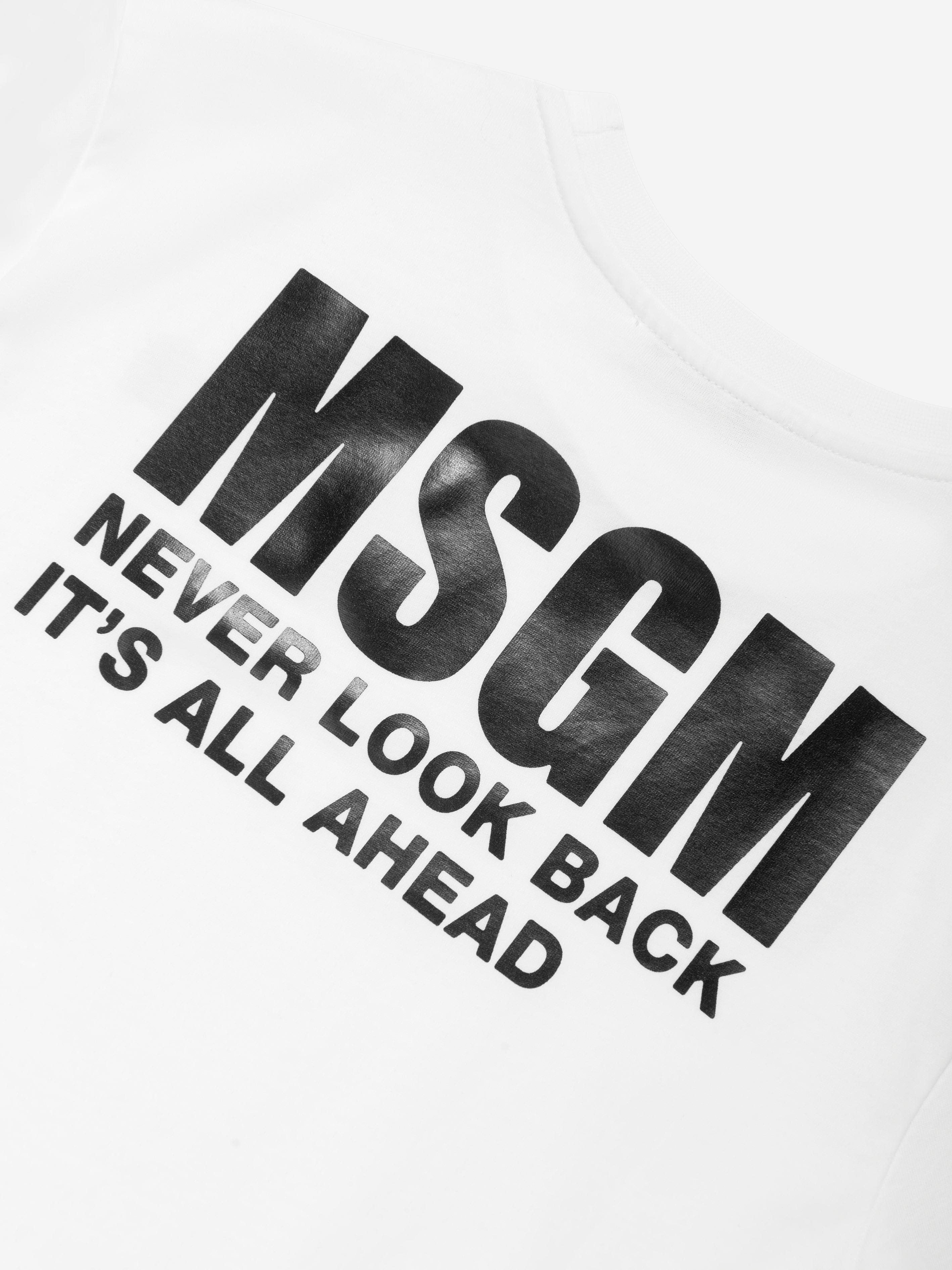 MSGM Kids Jersey Logo T-Shirt in White