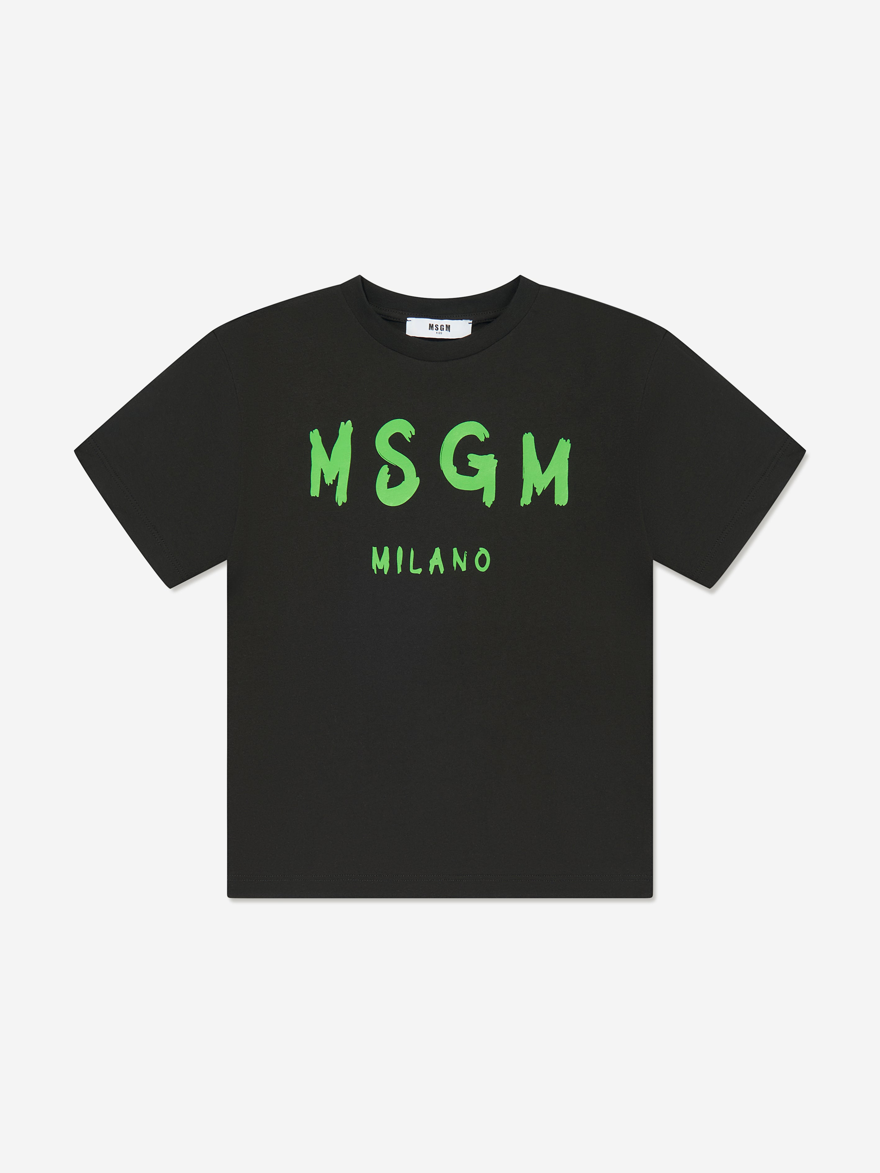 MSGM Kids Jersey Logo T-Shirt in Black