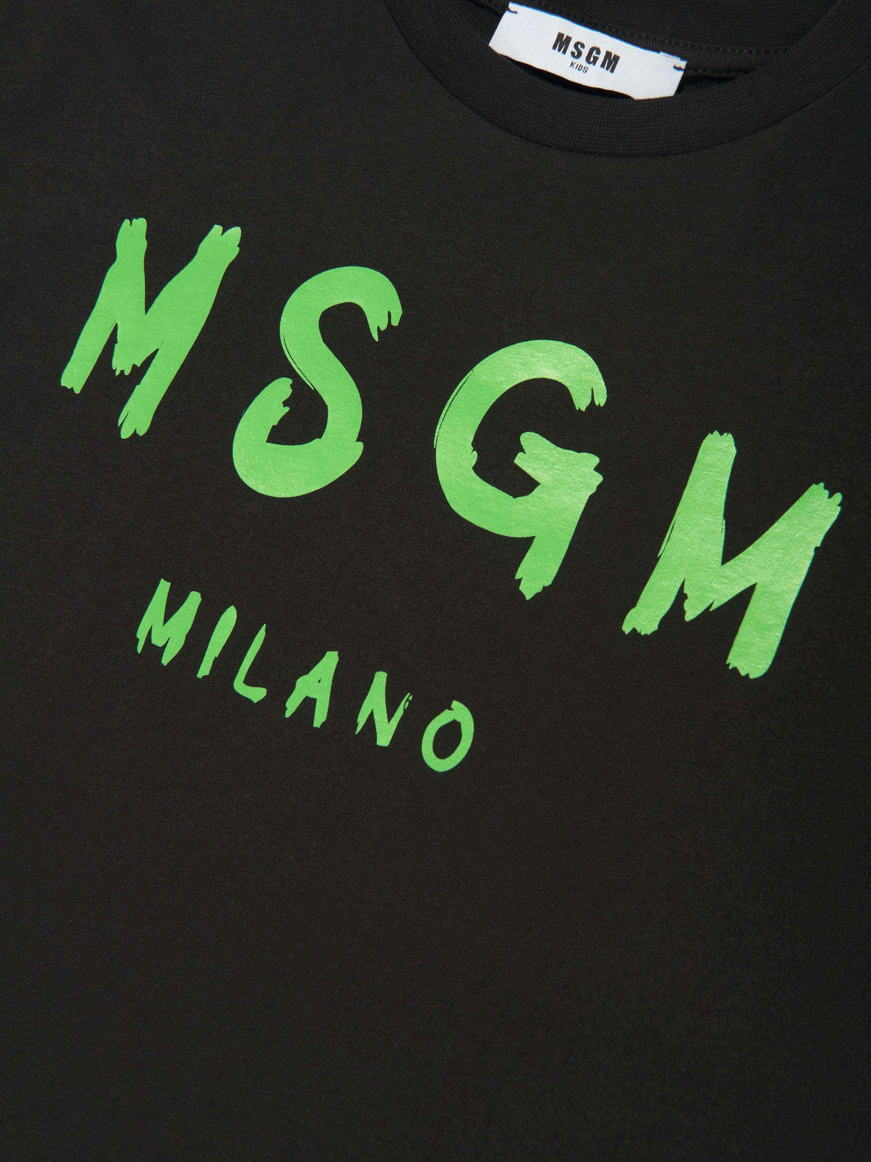 MSGM Kids Jersey Logo T-Shirt in Black