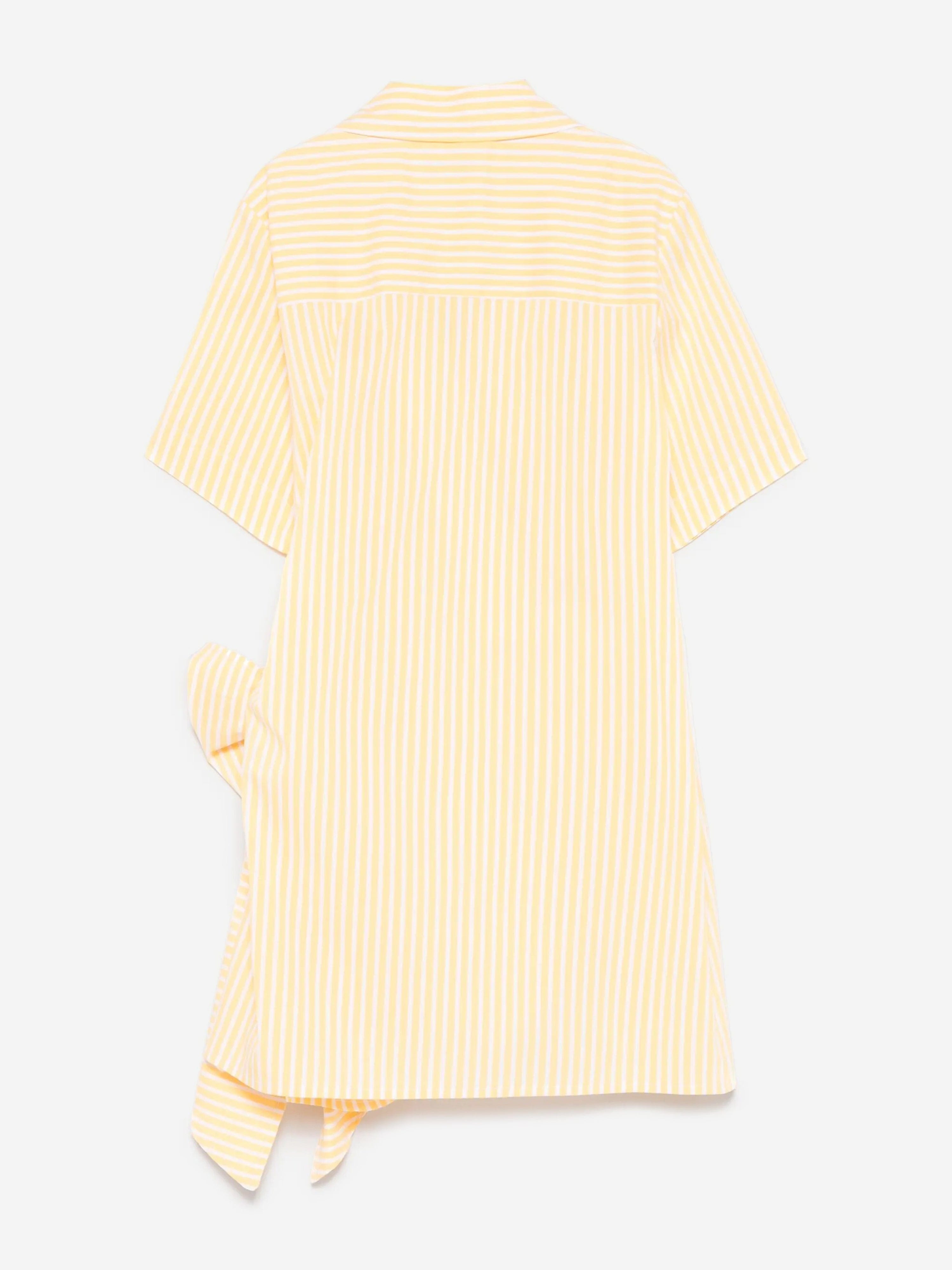 MSGM Girls Poplin Shirt Dress in Yellow