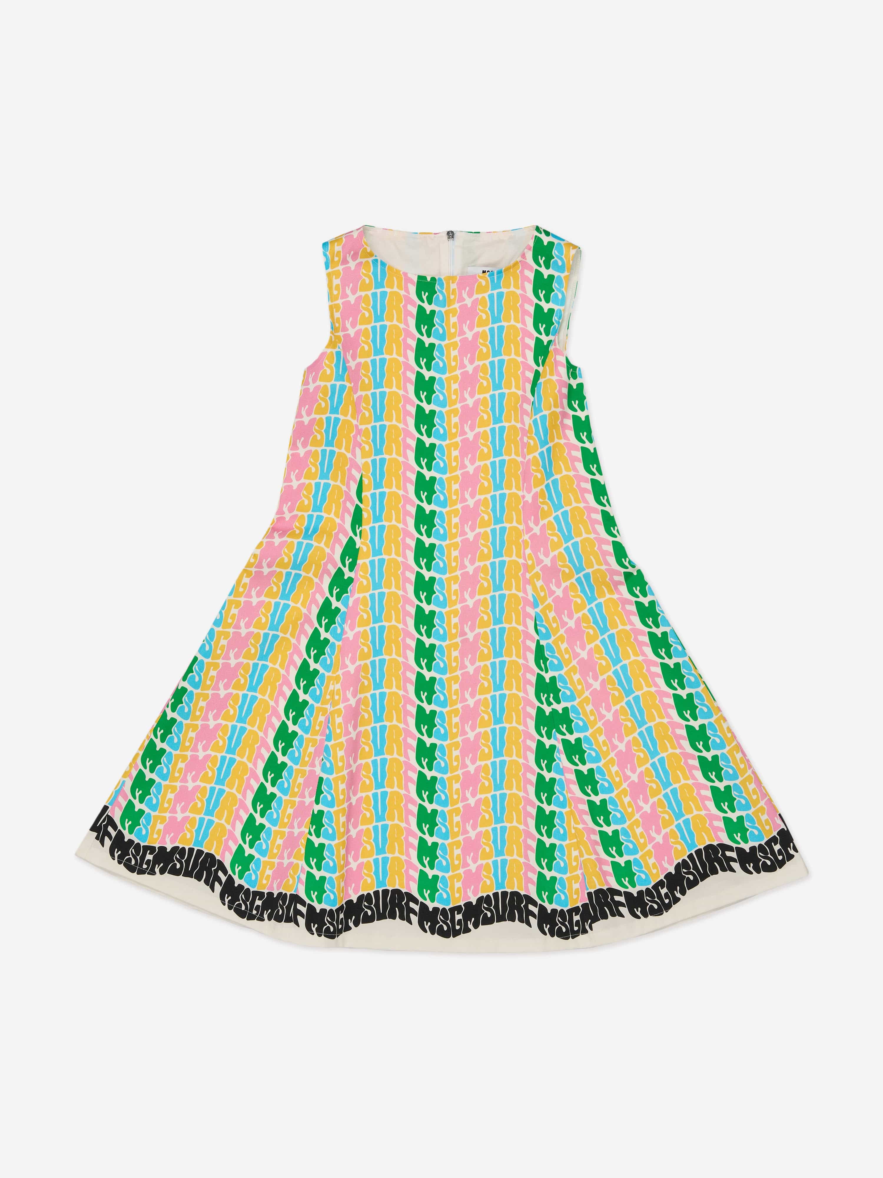 MSGM Girls Gabardine Dress in Multicolour
