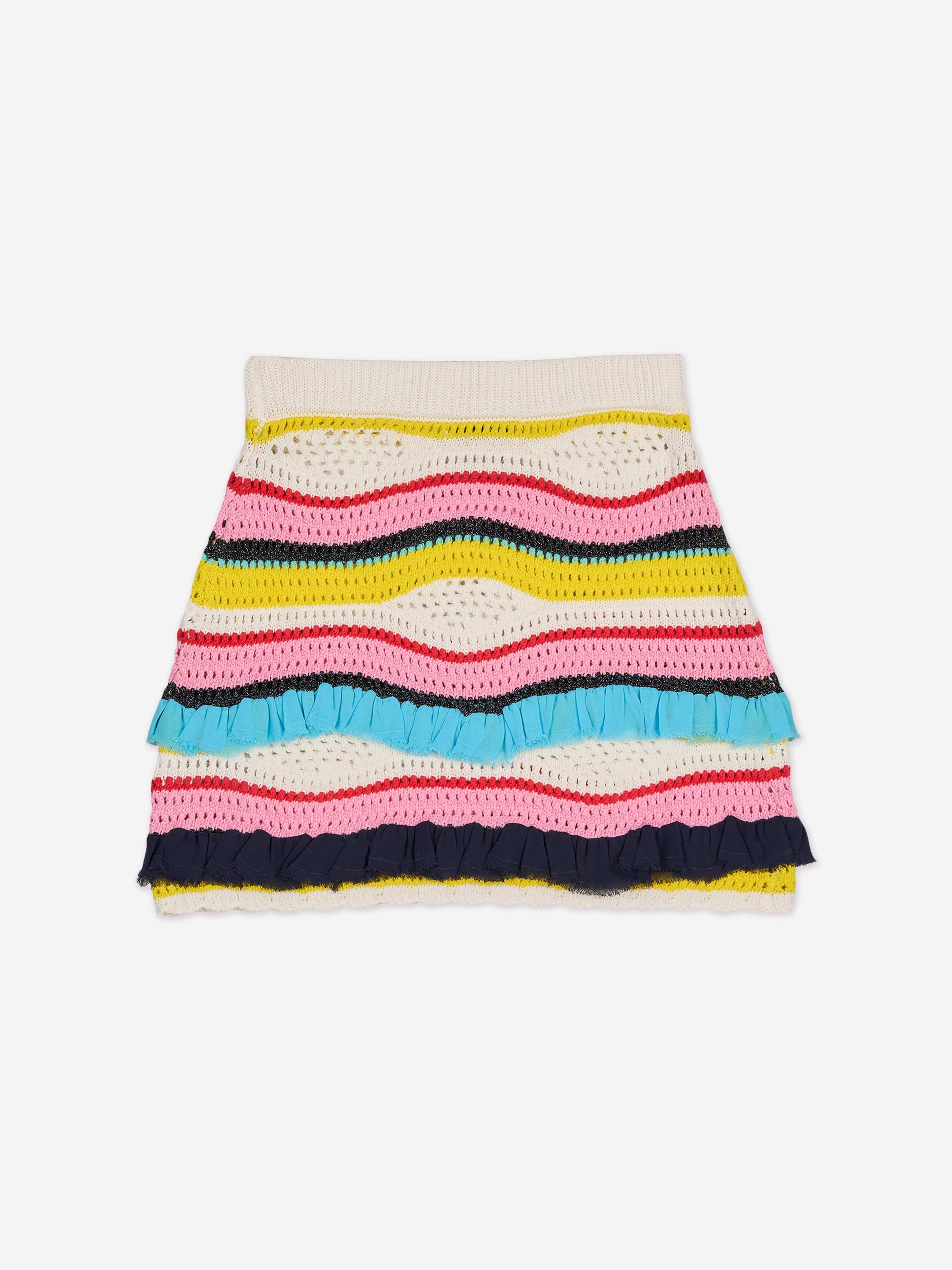 MSGM Girls Knitted Skirt in Multicolour