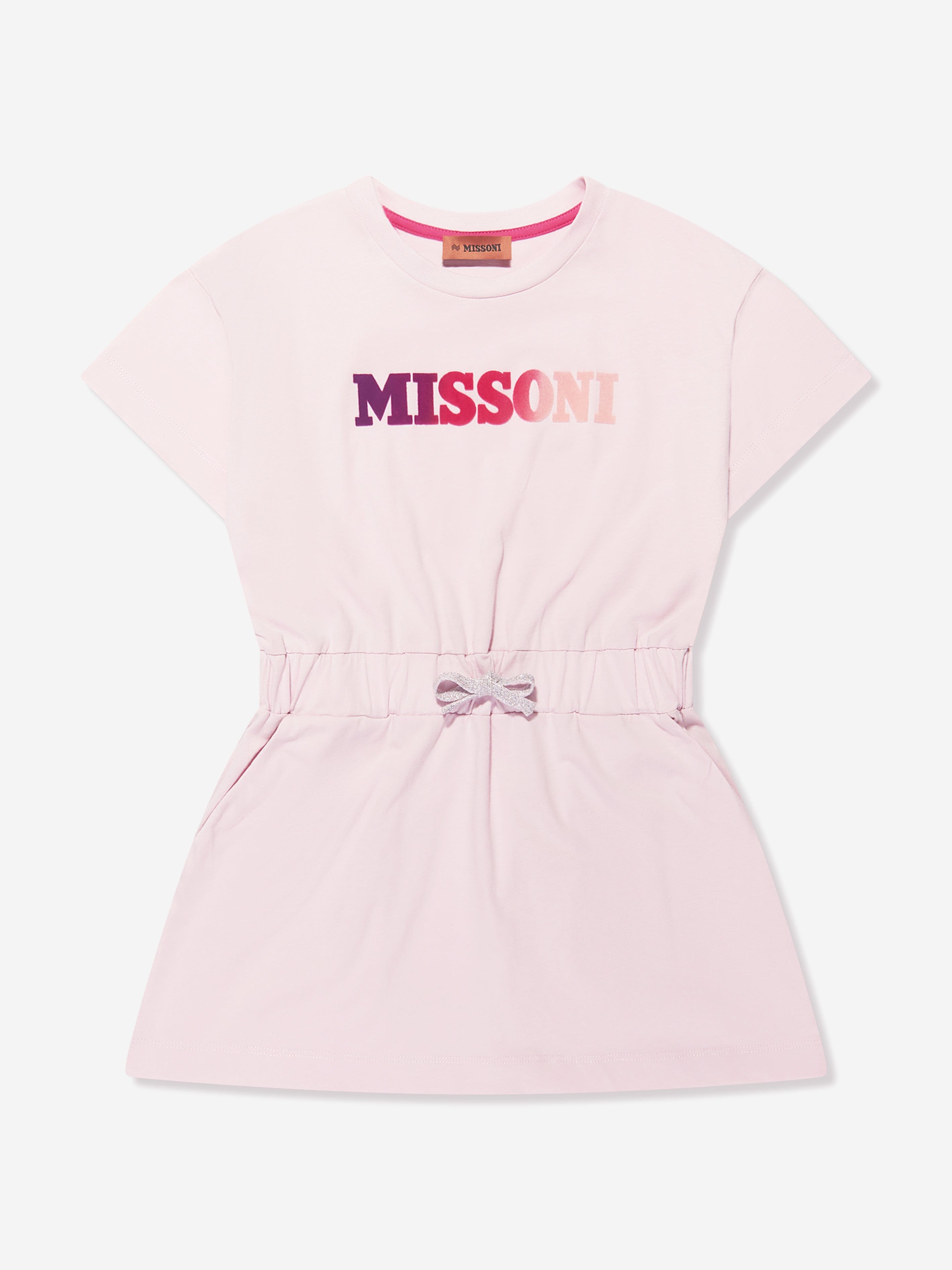 Missoni Girls Logo Jersey Dress in Pink