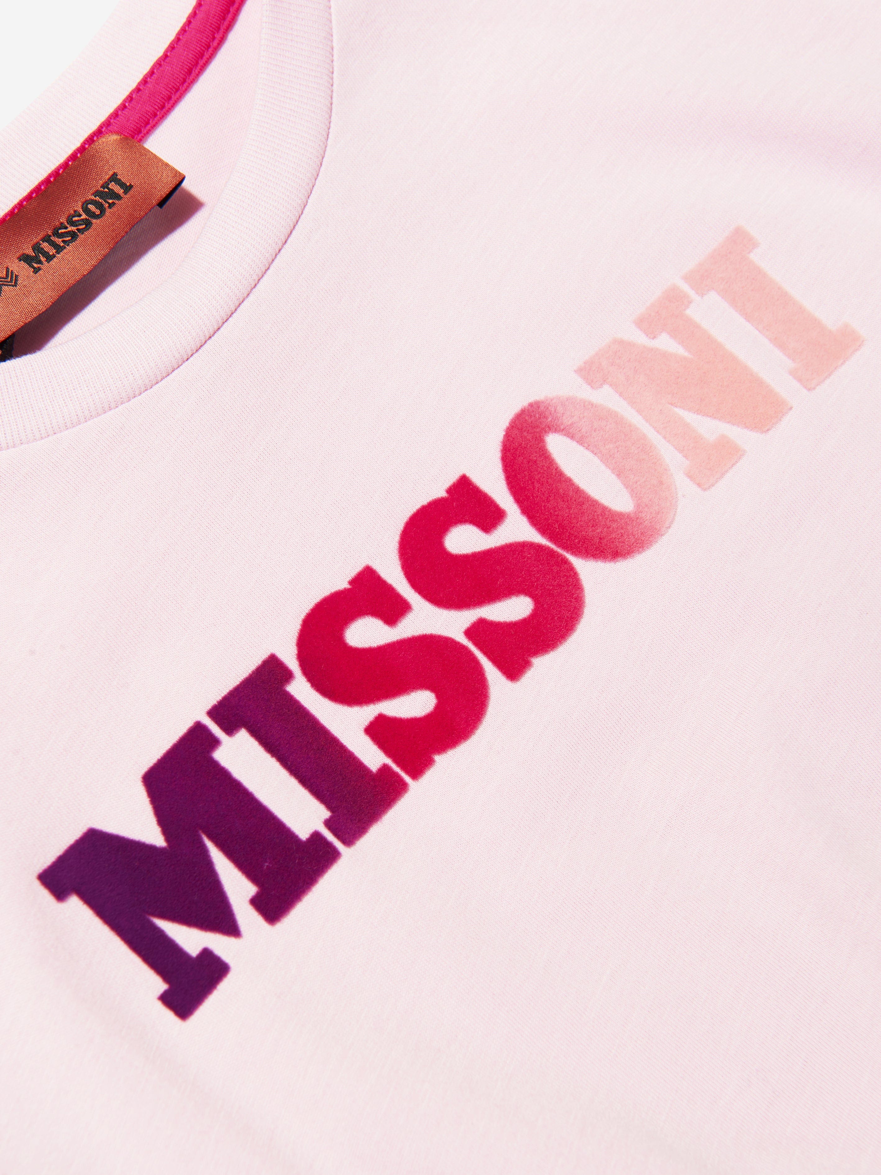 Missoni Girls Logo Jersey Dress in Pink