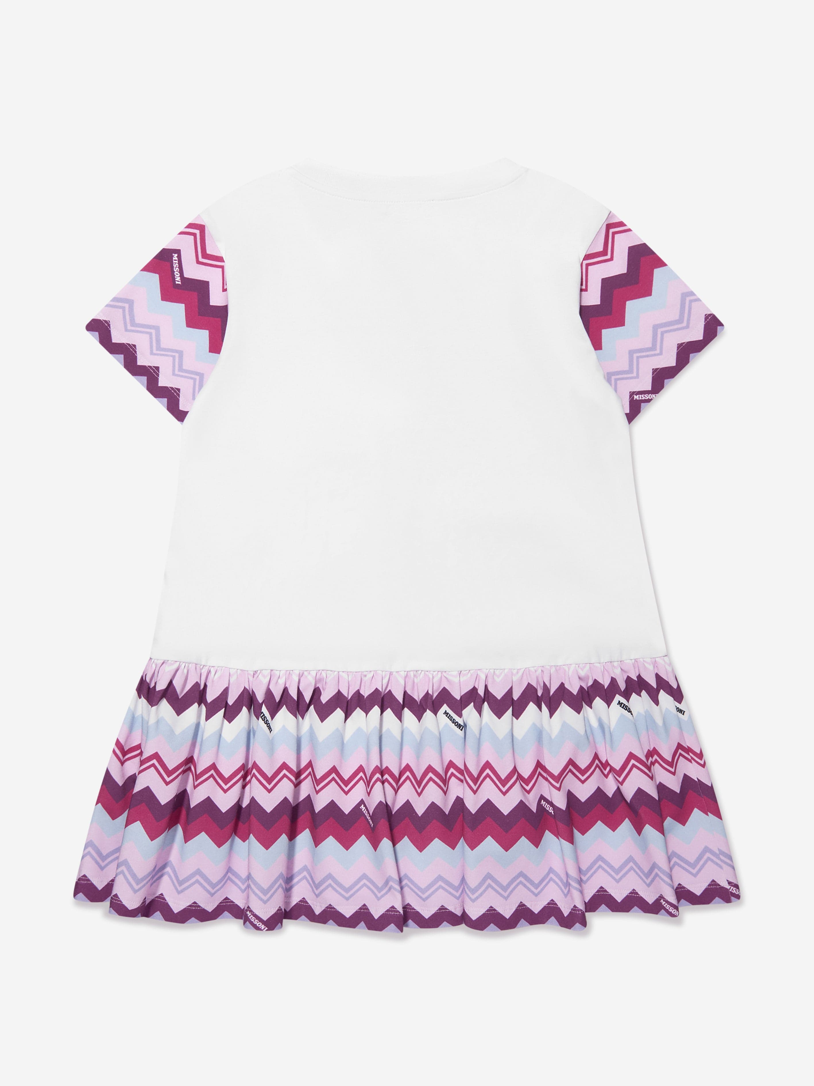 Missoni Girls Zigzag Jersey Dress in White