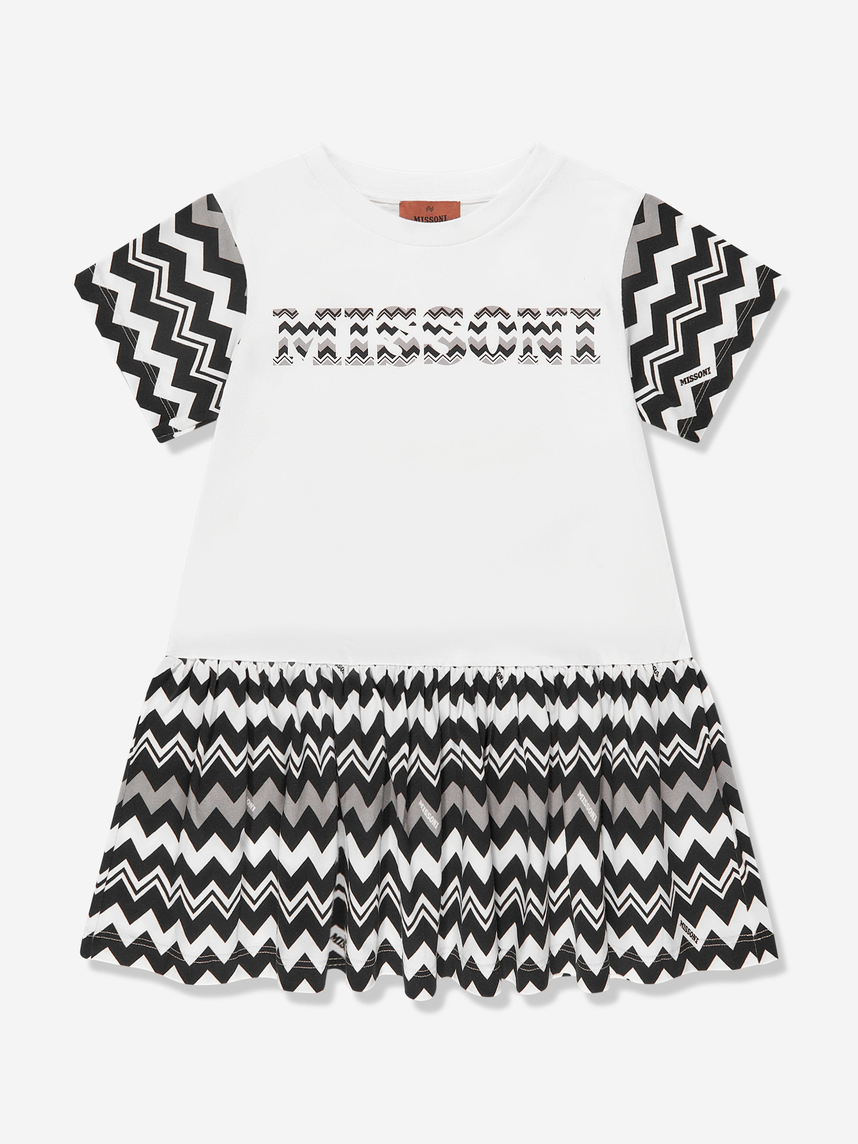 Missoni Girls Zigzag Dress in White