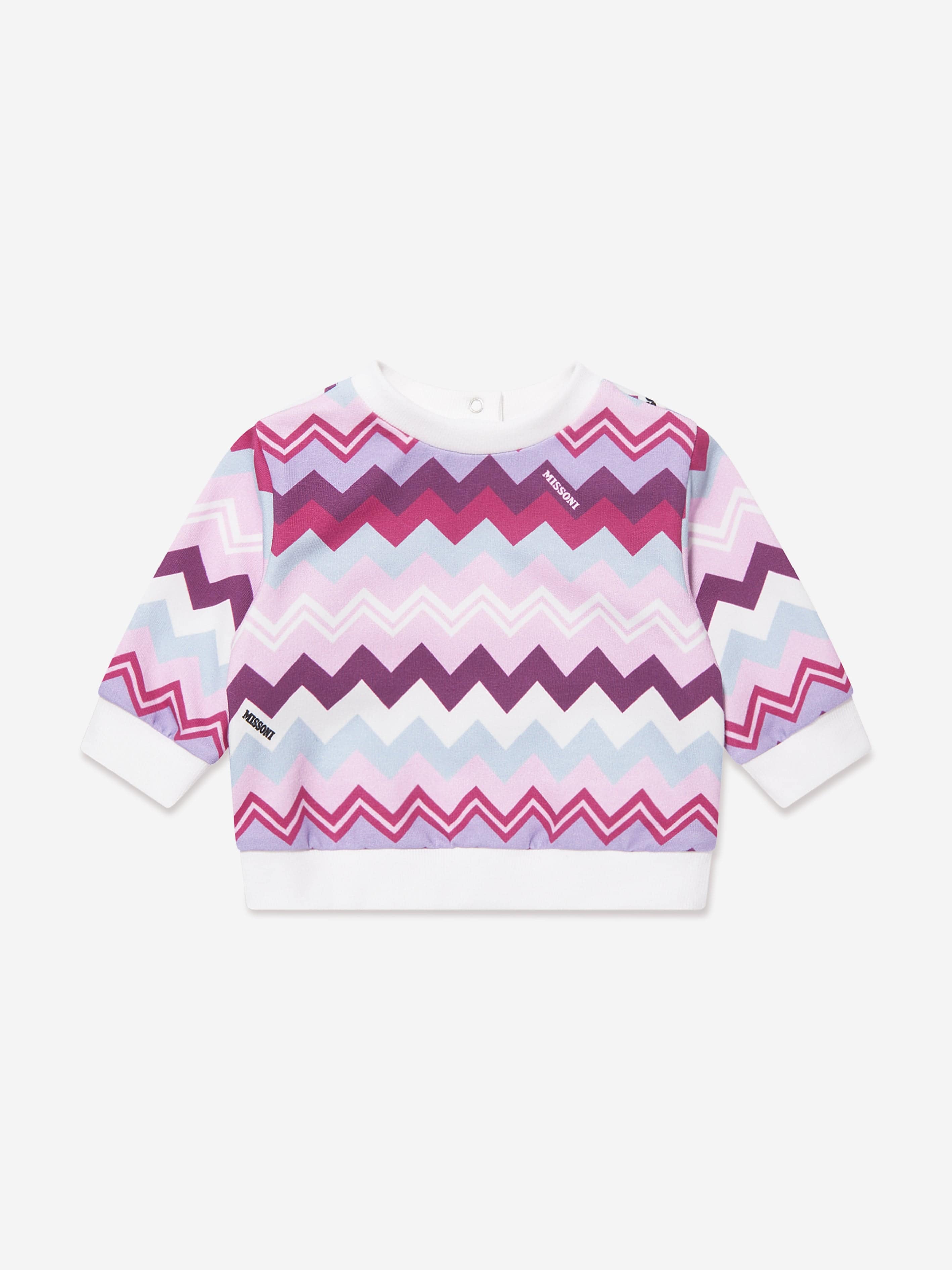 Missoni Baby Girls Zigzag Sweatshirt in Pink