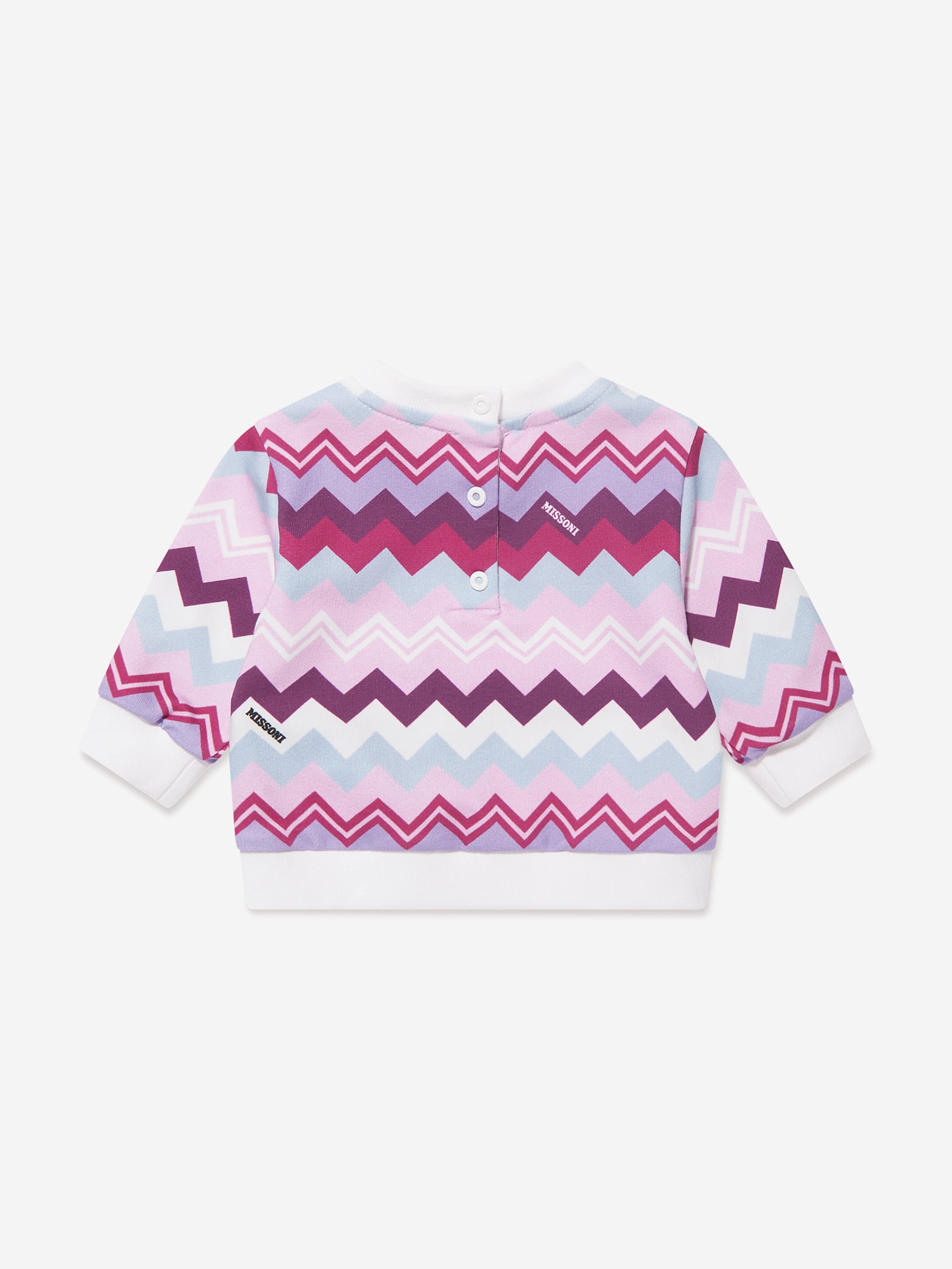 Missoni Baby Girls Zigzag Sweatshirt in Pink