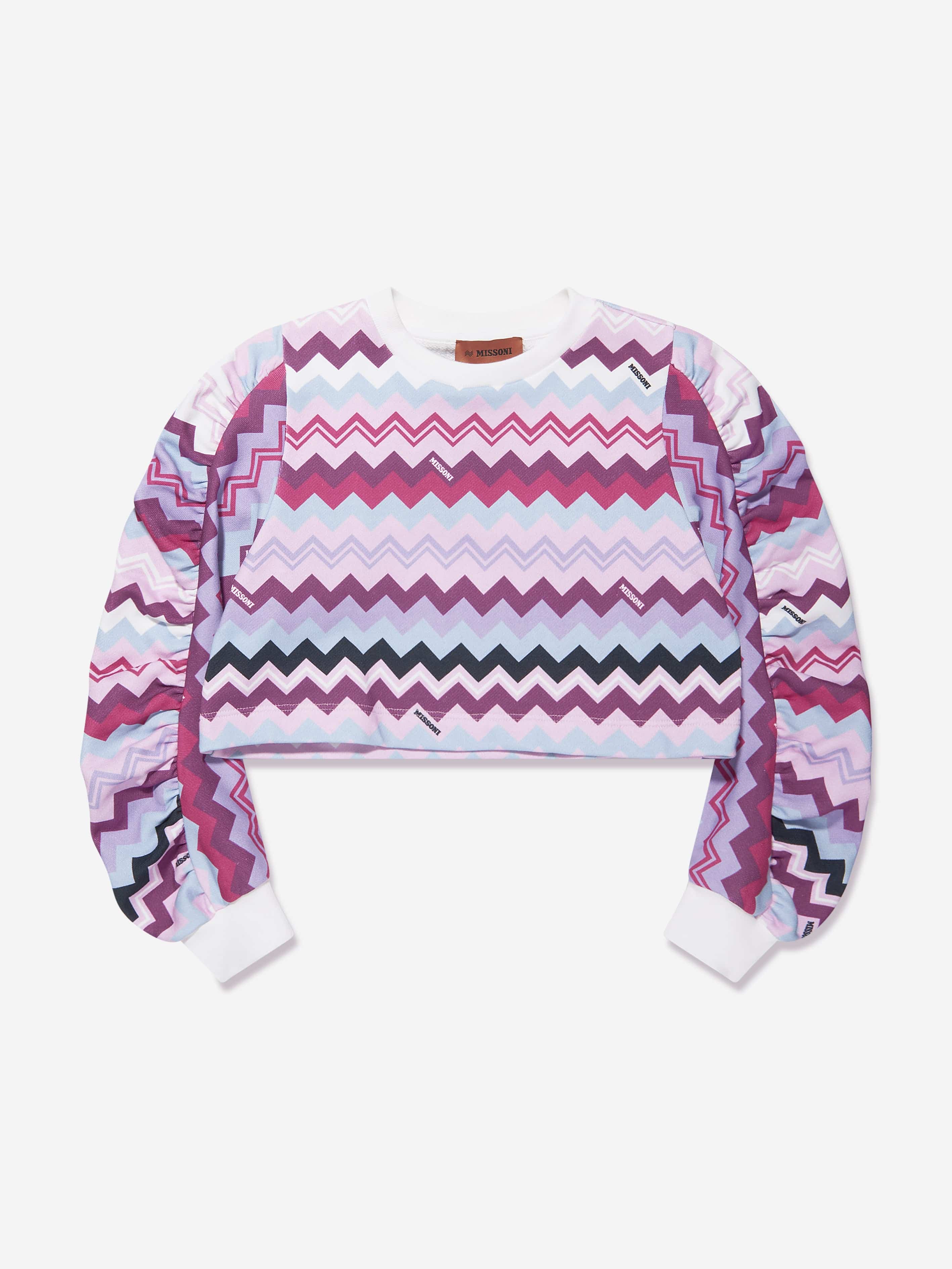 Missoni Girls Zigzag Sweatshirt in Pink