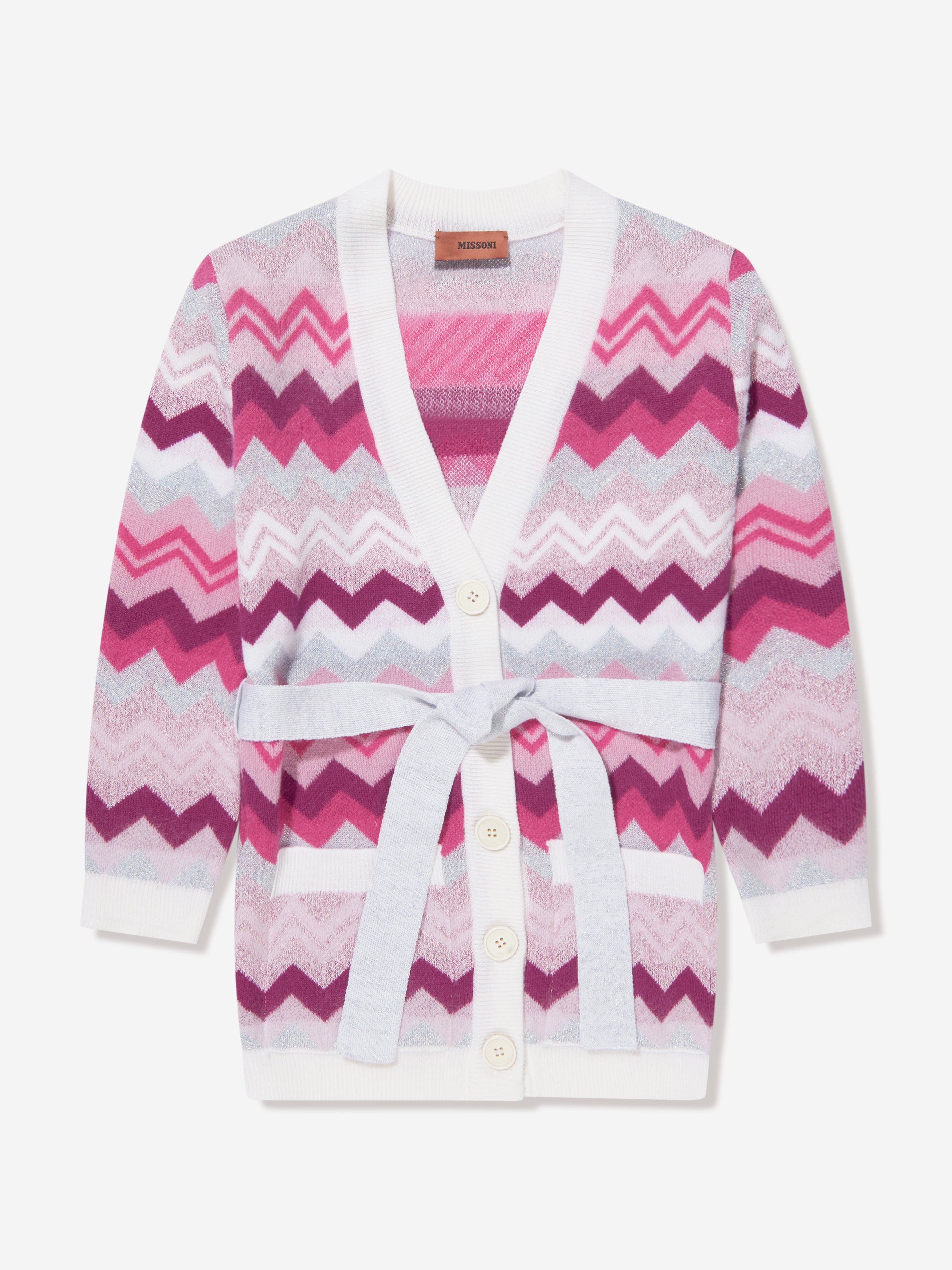 Missoni Girls Zigzag Cardigan in Pink