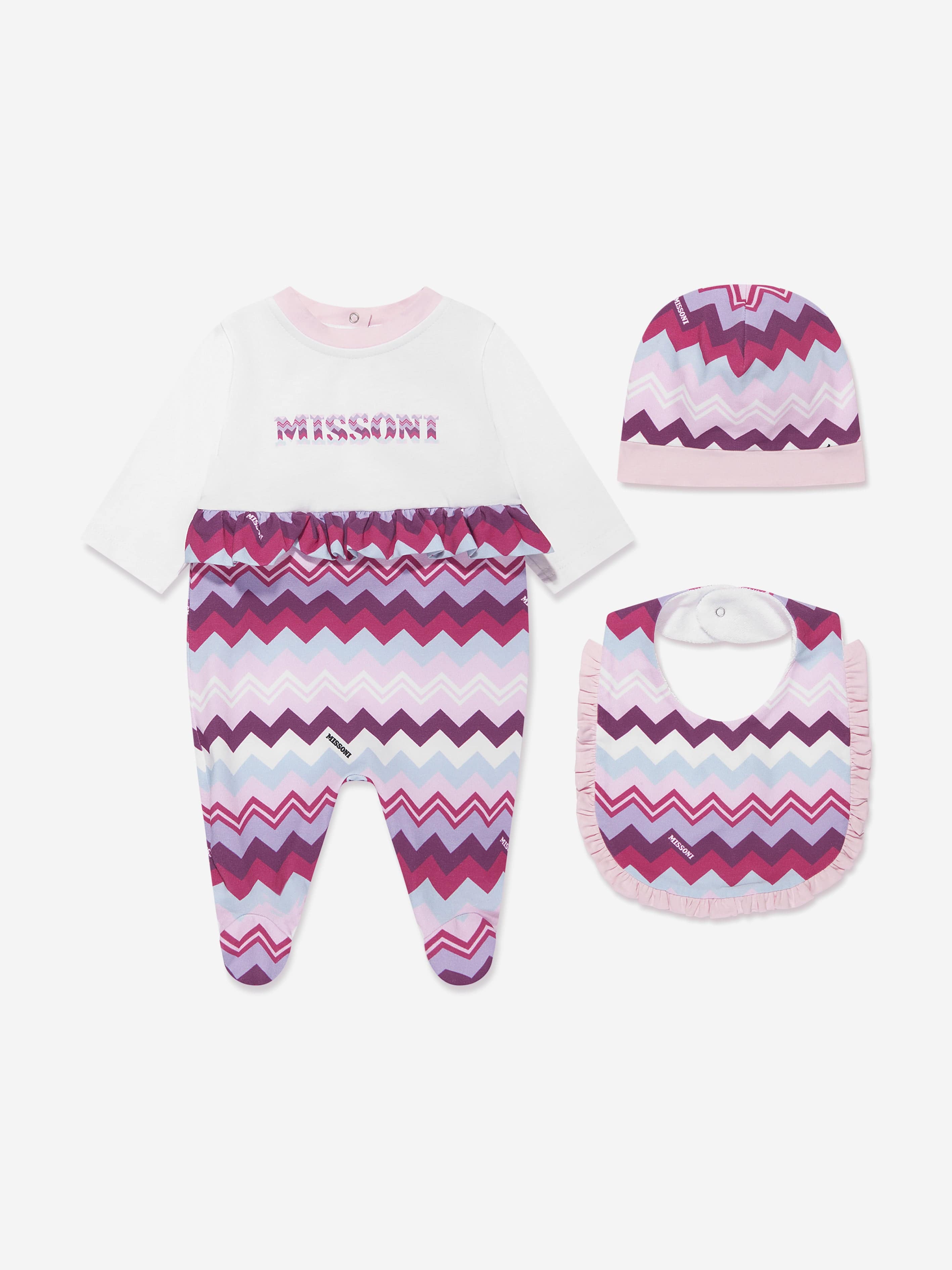 Missoni Baby Girls Babygrow Gift Set in Pink