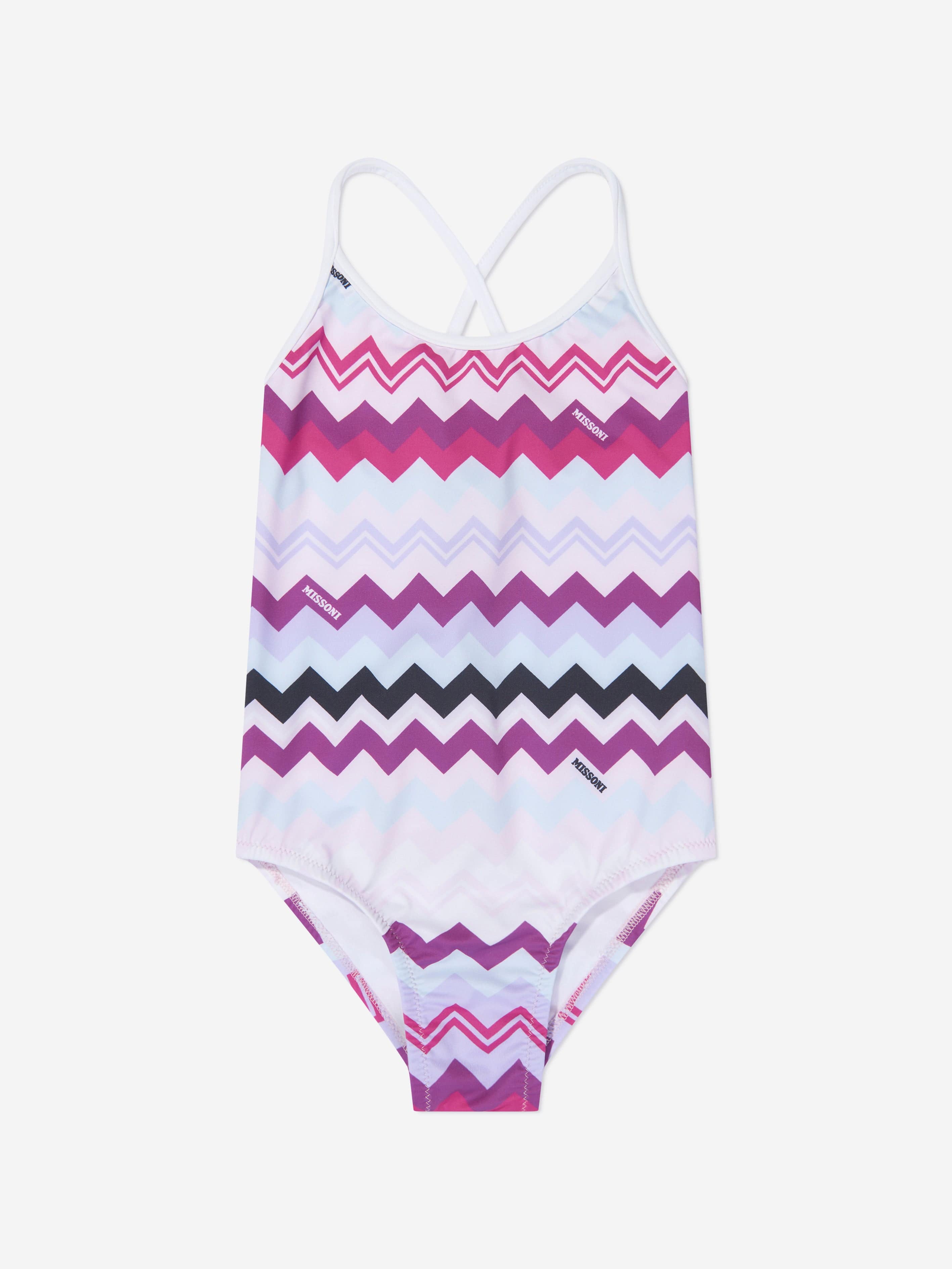 Missoni Girls Zigzag Swimsuit in Pink