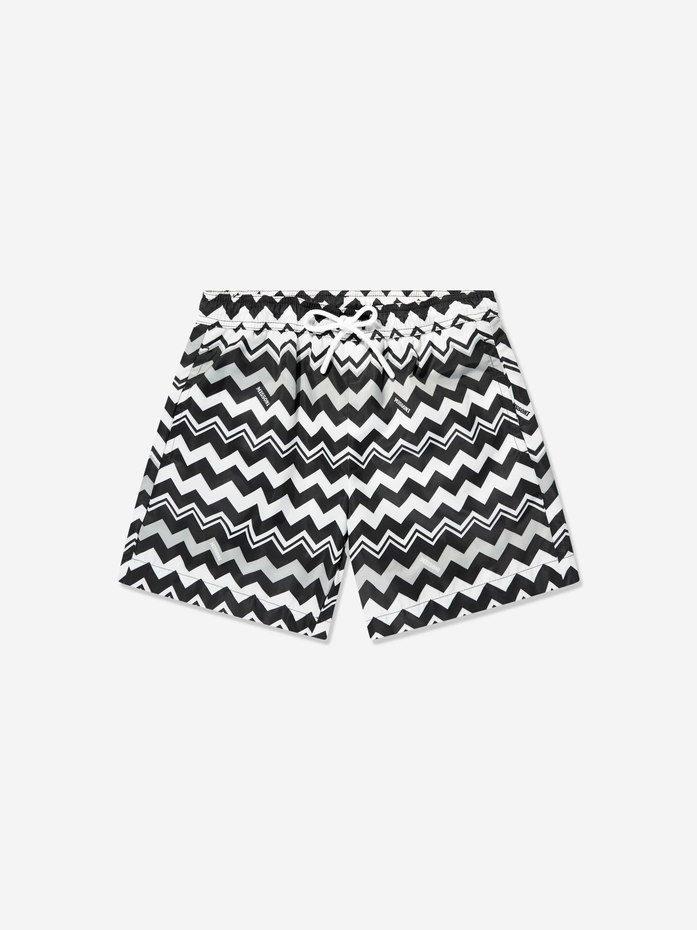 Missoni Boys Zigzag Swim Shorts in Black