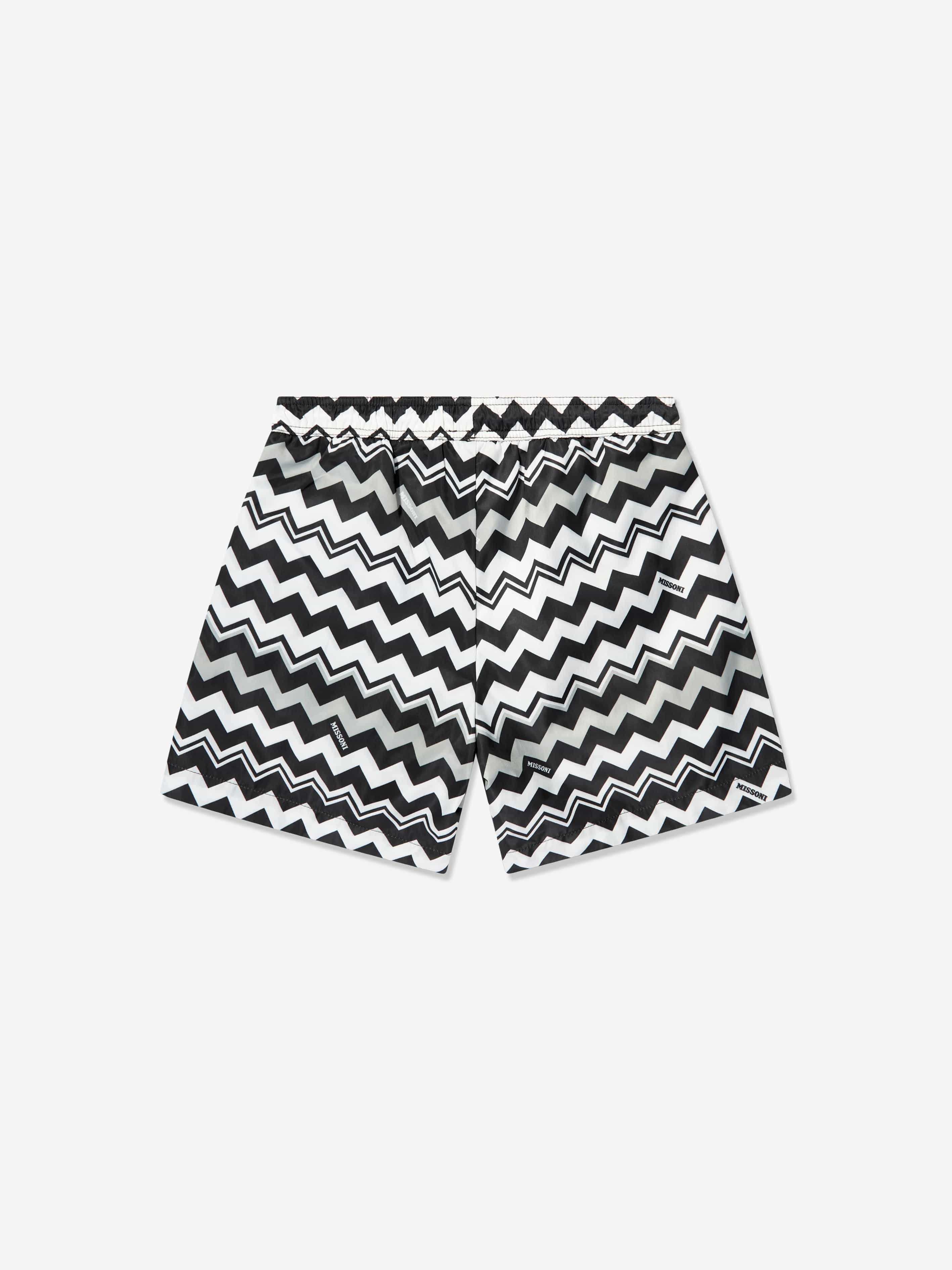 Missoni Boys Zigzag Swim Shorts in Black