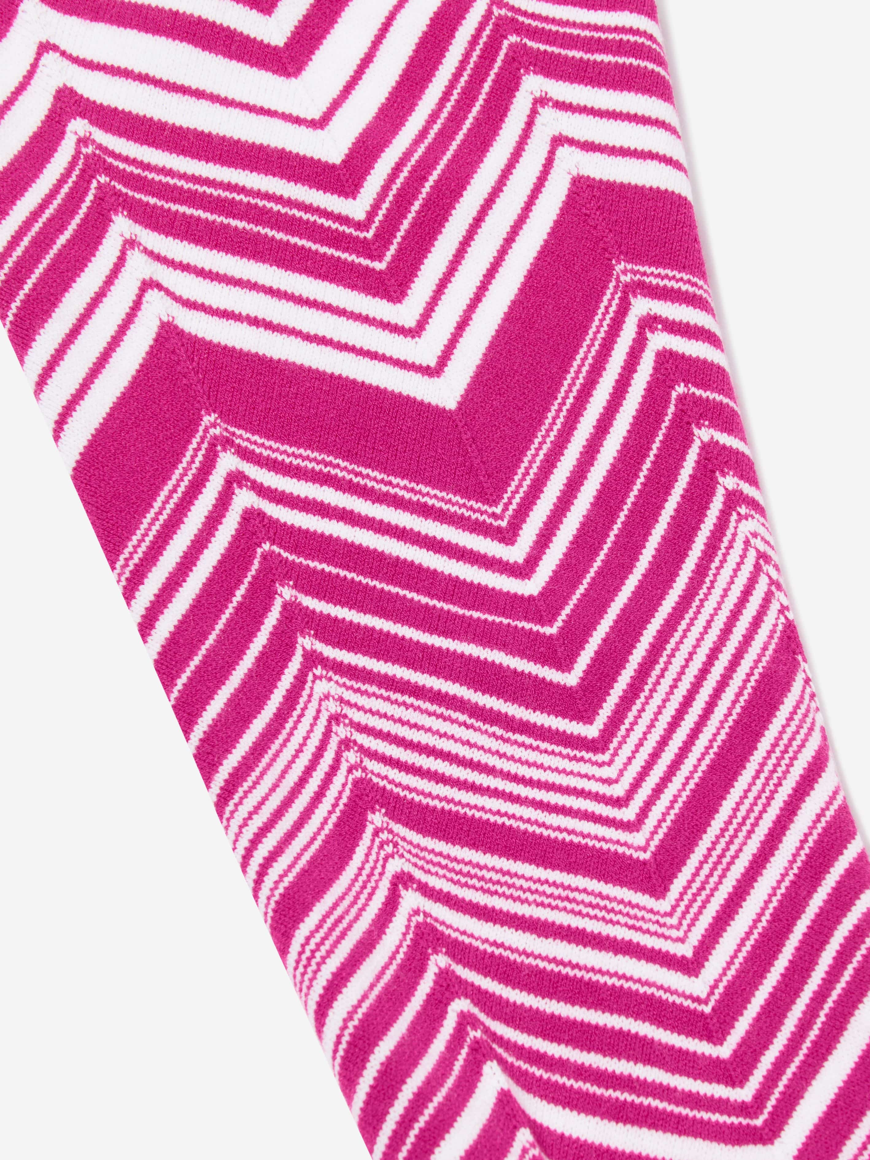 Missoni Girls Zigzag Knitted Leggings in Pink