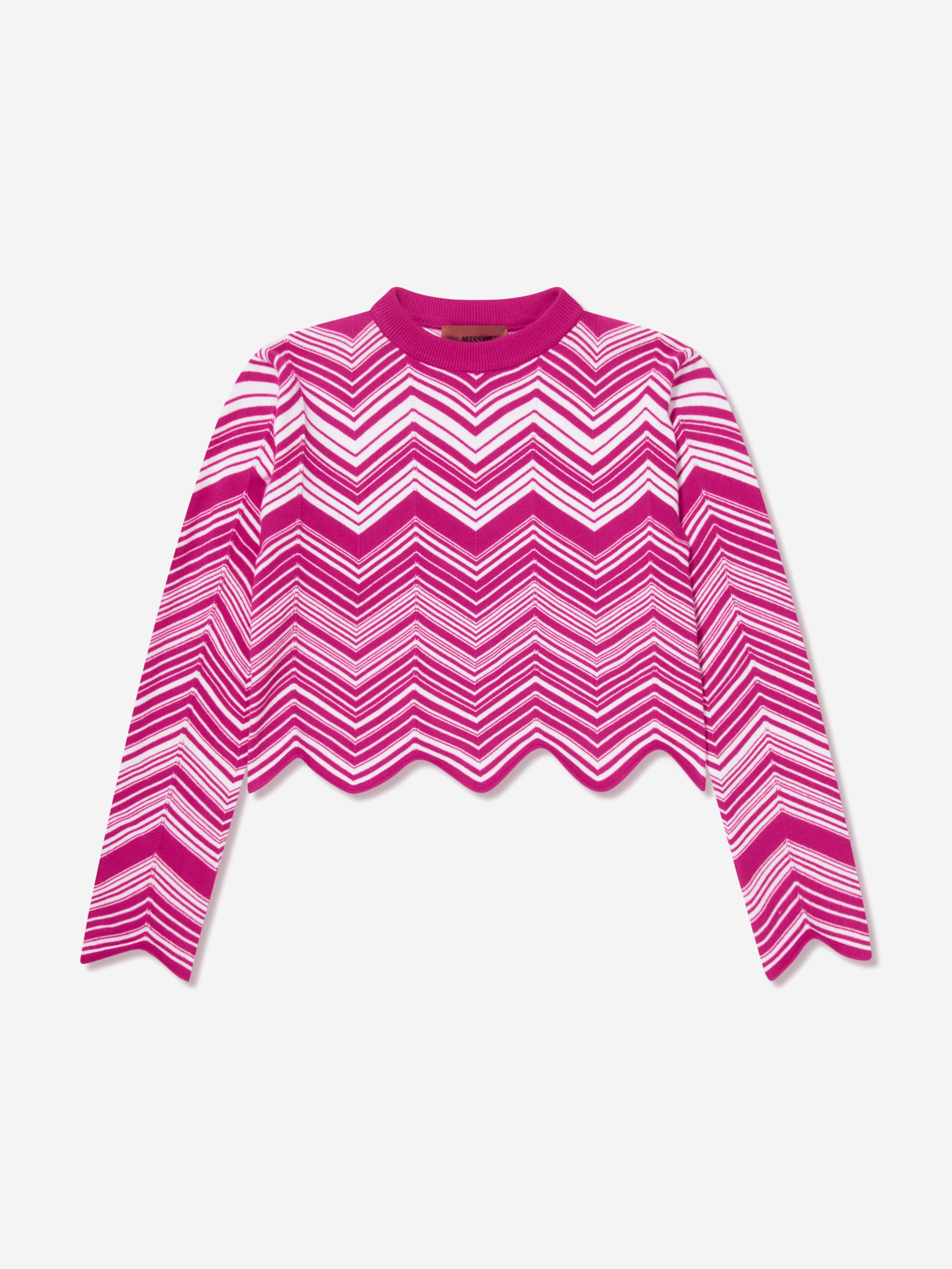 Missoni Girls Zigzag Knitted Jumper in Pink