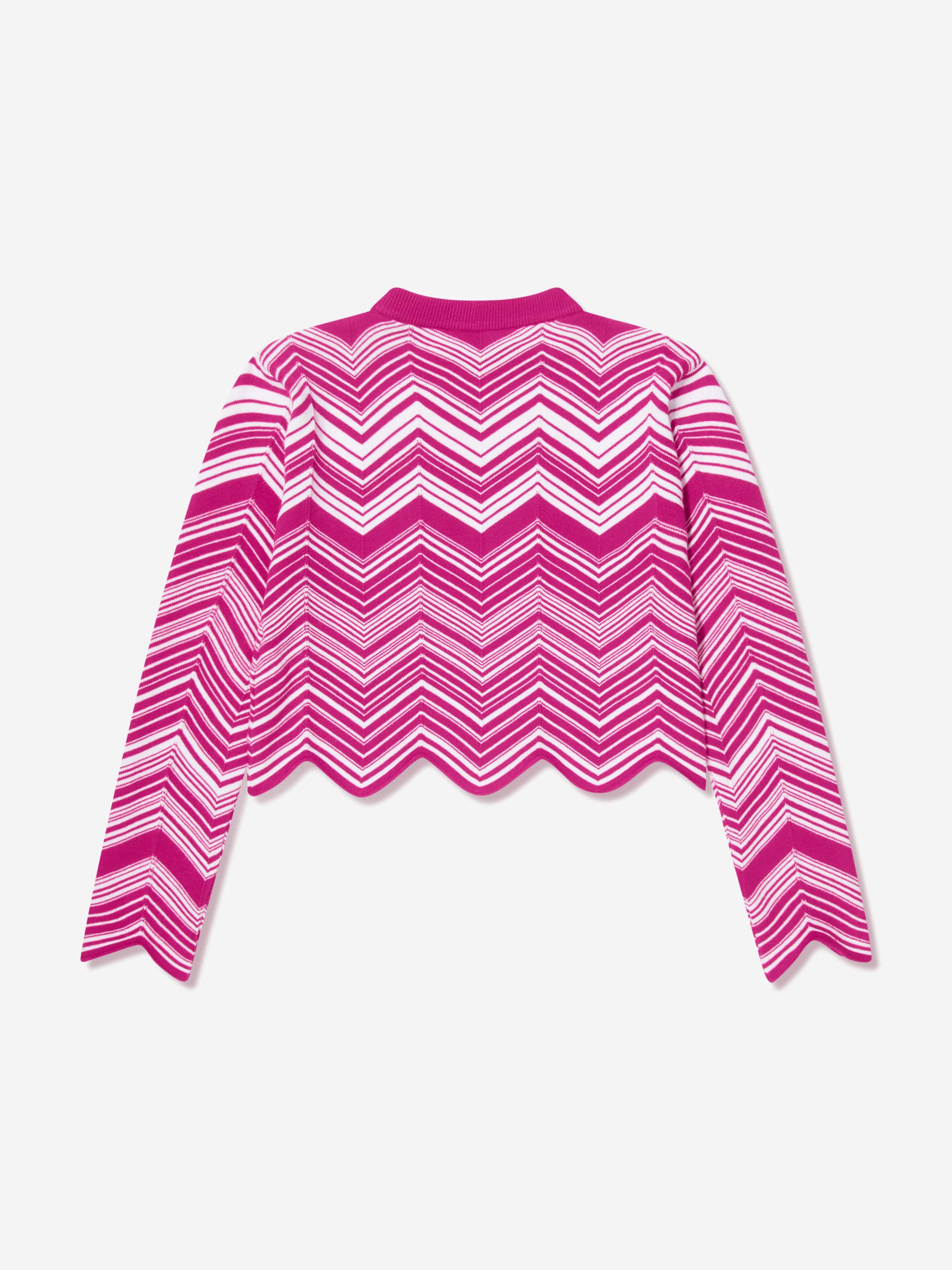 Missoni Girls Zigzag Knitted Jumper in Pink