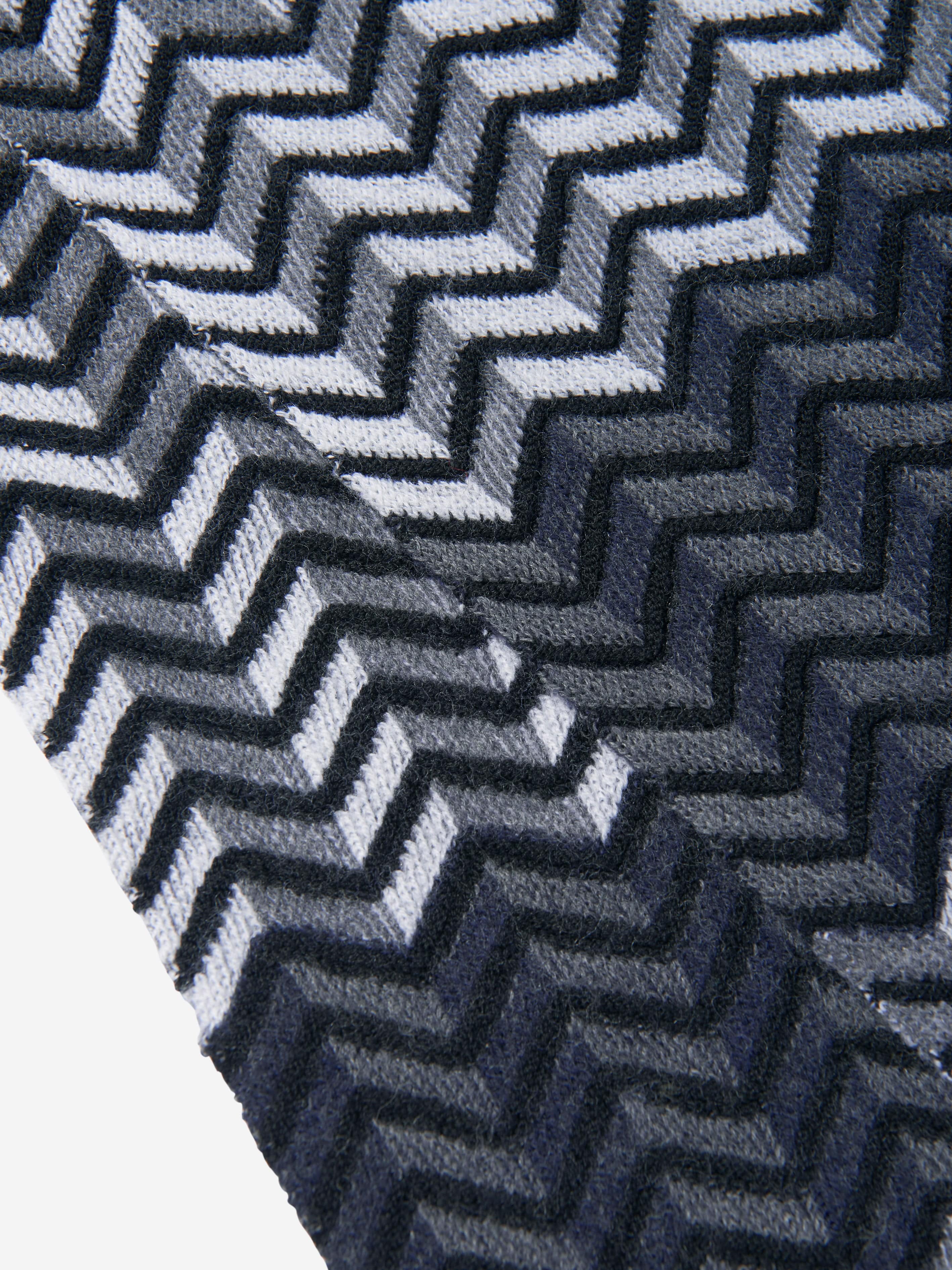 Missoni Boys Wool Zigzag Scarf in Black