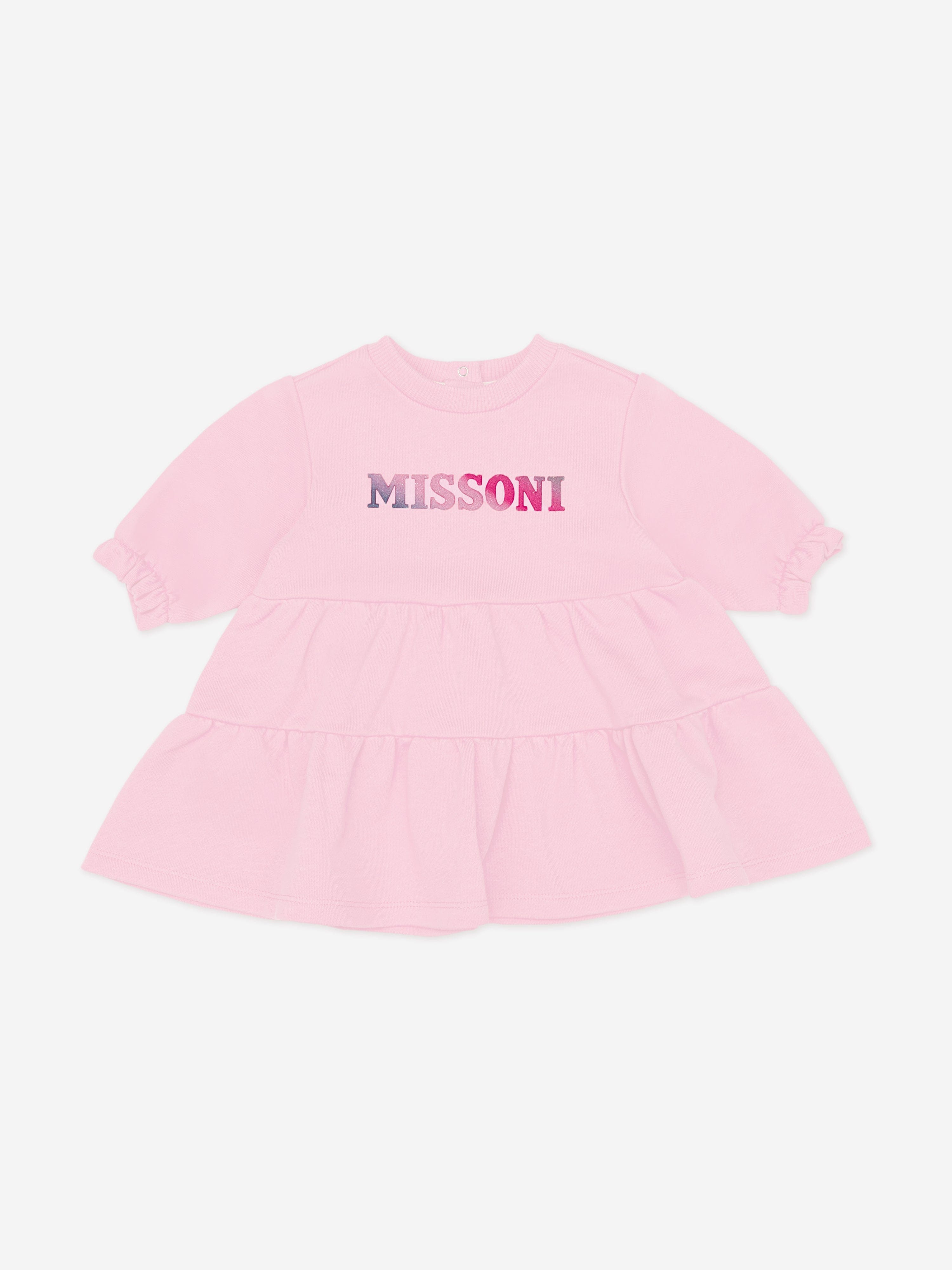 Missoni Baby Girls Jersey Dress With Knickers in Pink