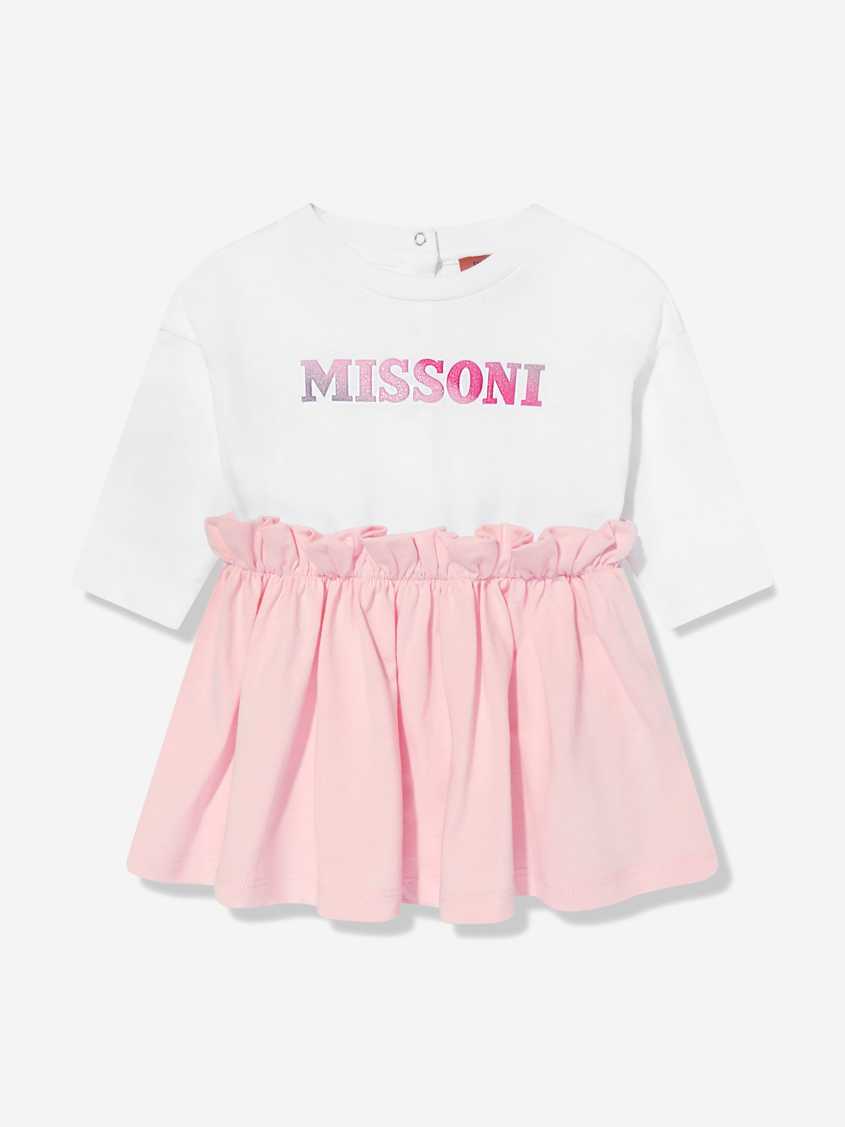 Missoni Baby Girls Jersey Dress With Knickers in Pink