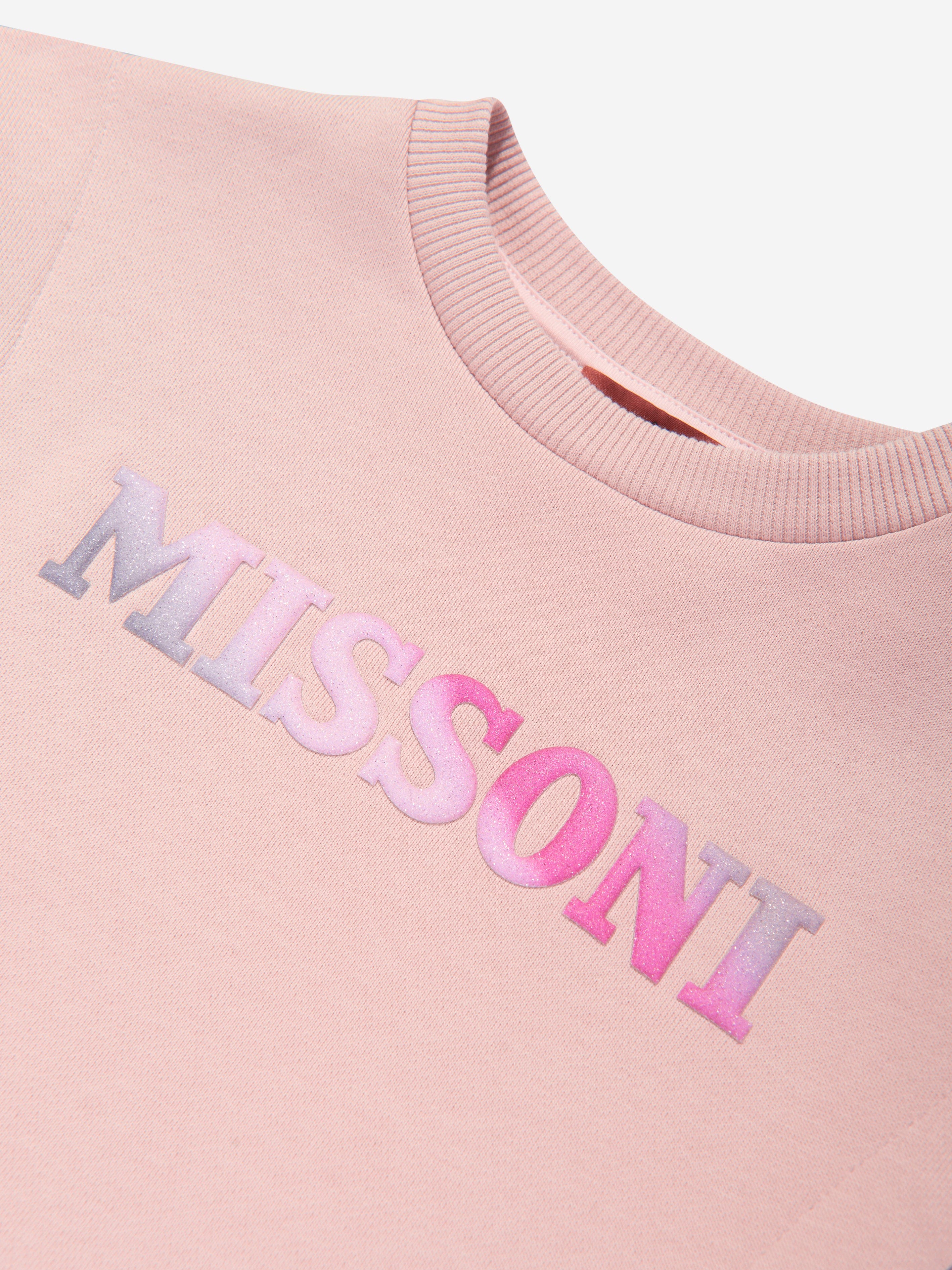 Missoni Girls Logo Sweater Dress in Pink