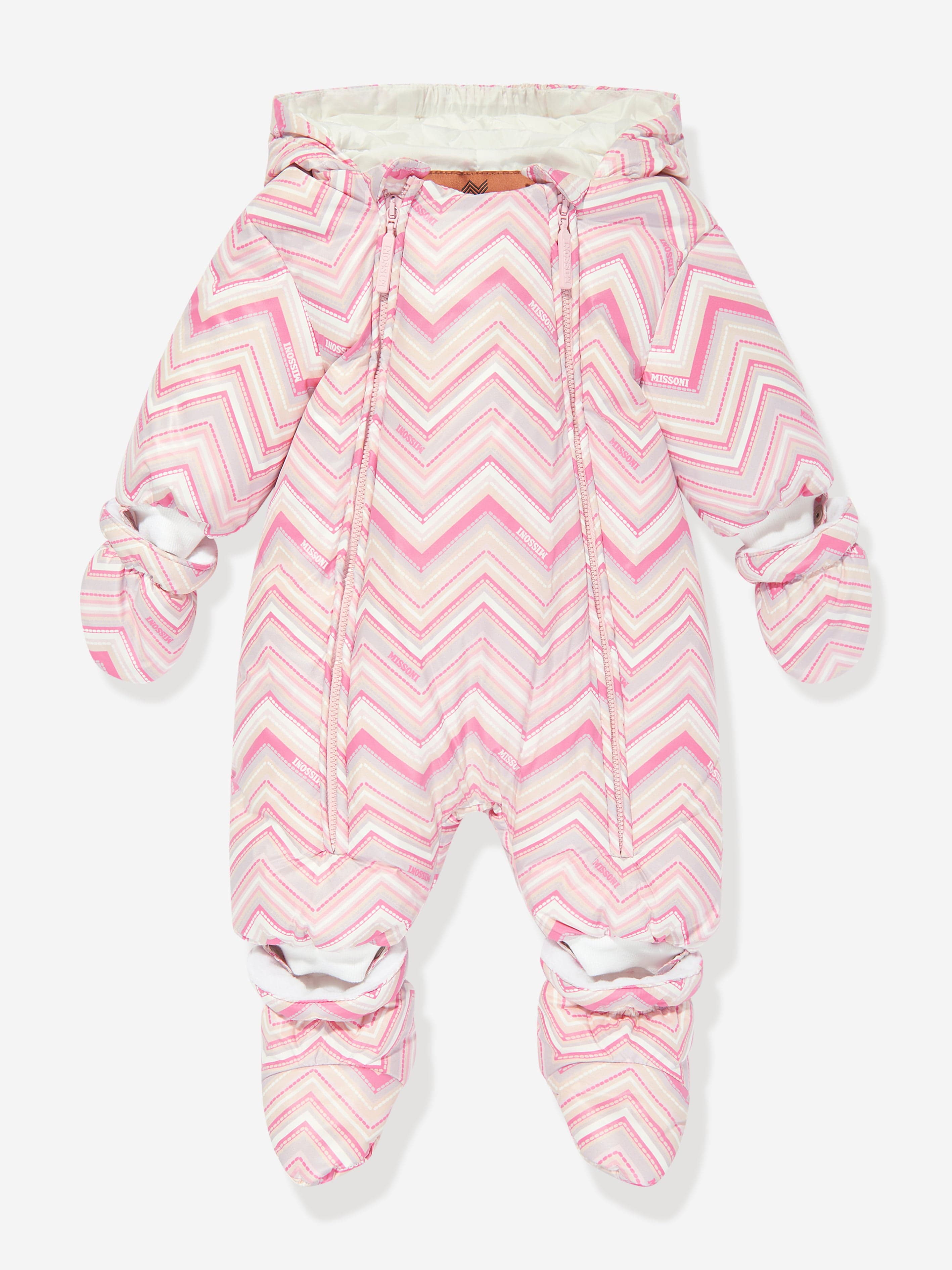 Missoni Baby Girls Zigzag Snowsuit in Pink