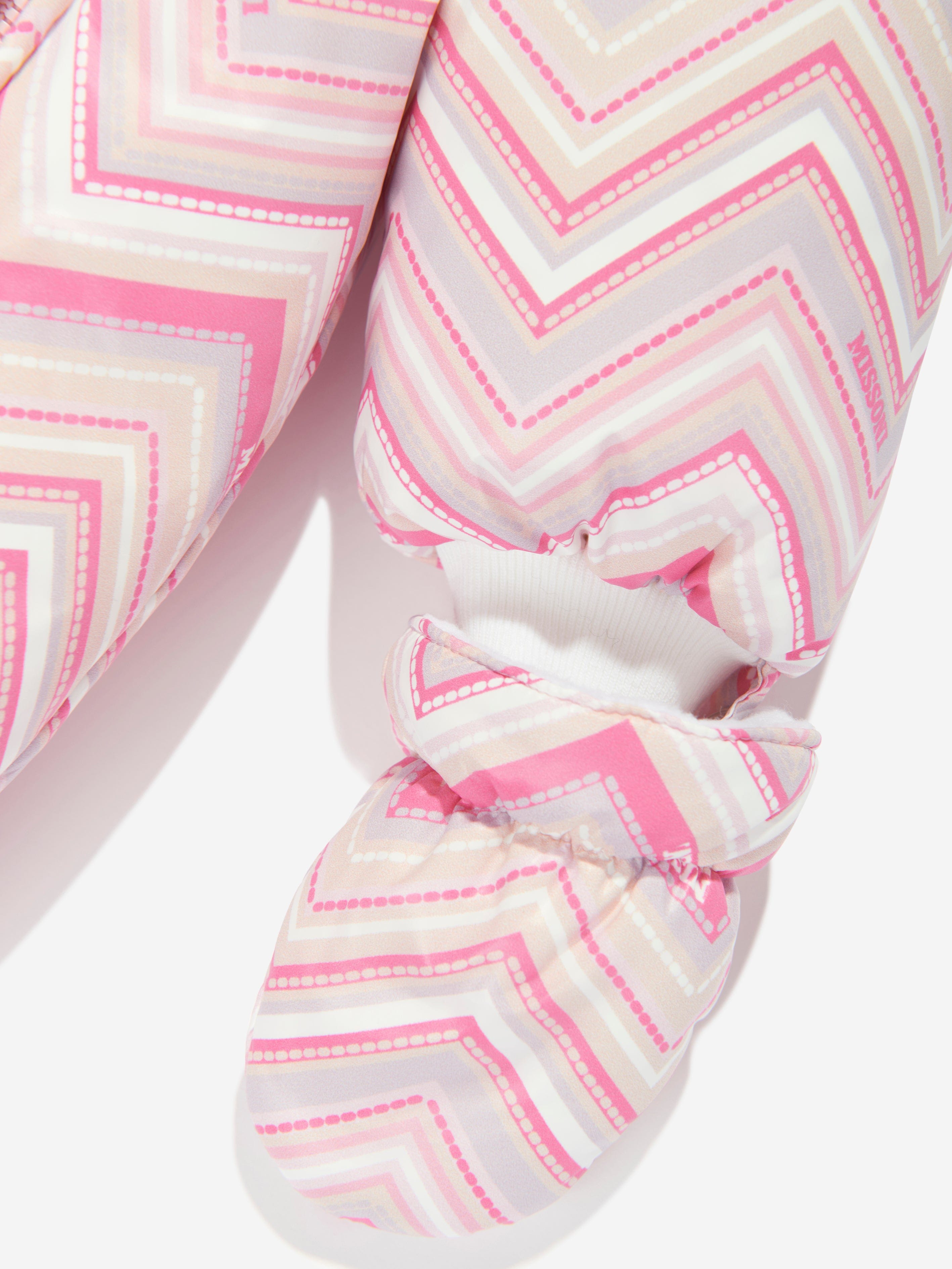 Missoni Baby Girls Zigzag Snowsuit in Pink