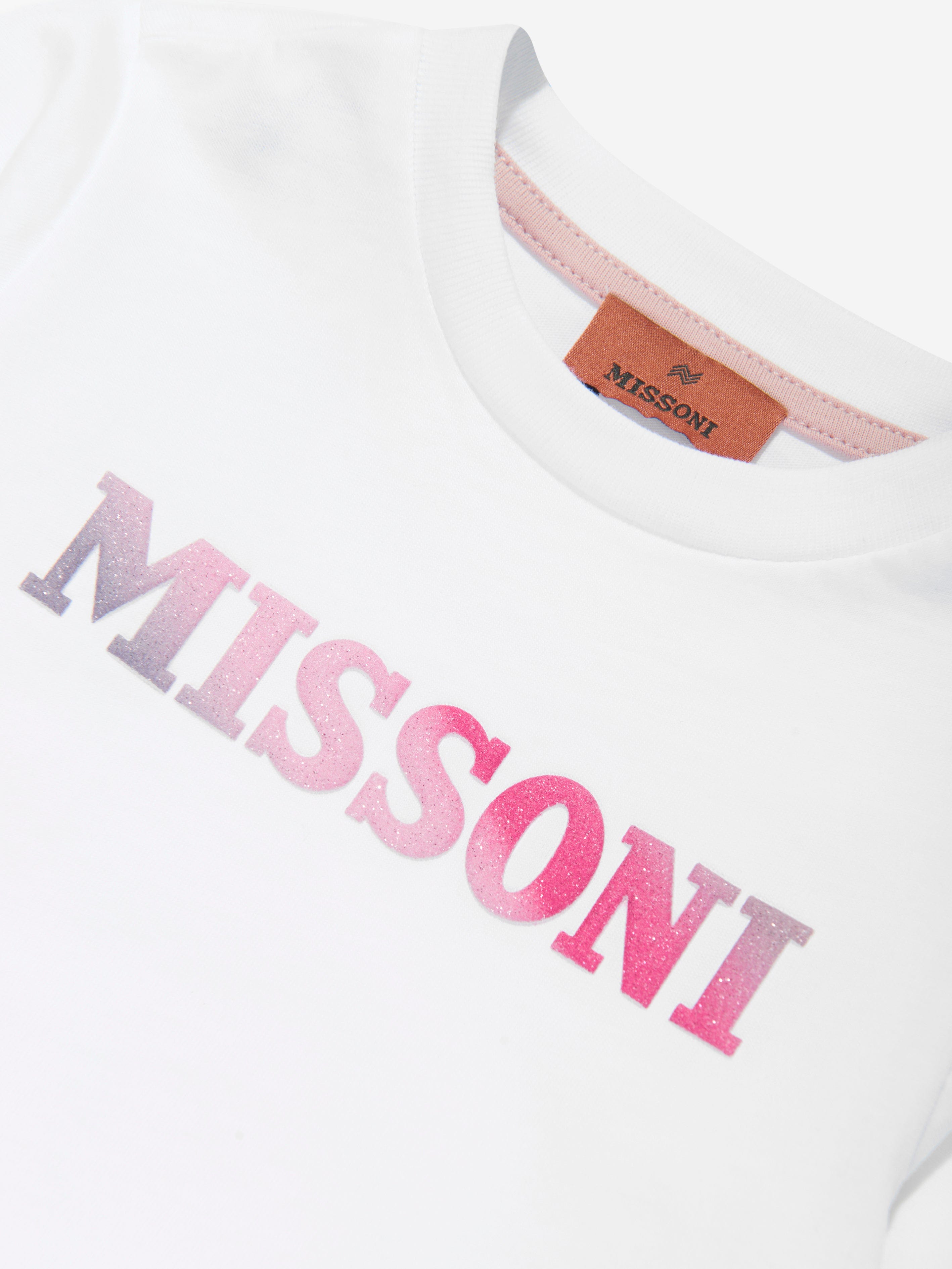 Missoni Baby Girls Long Sleeve Logo T-Shirt in White