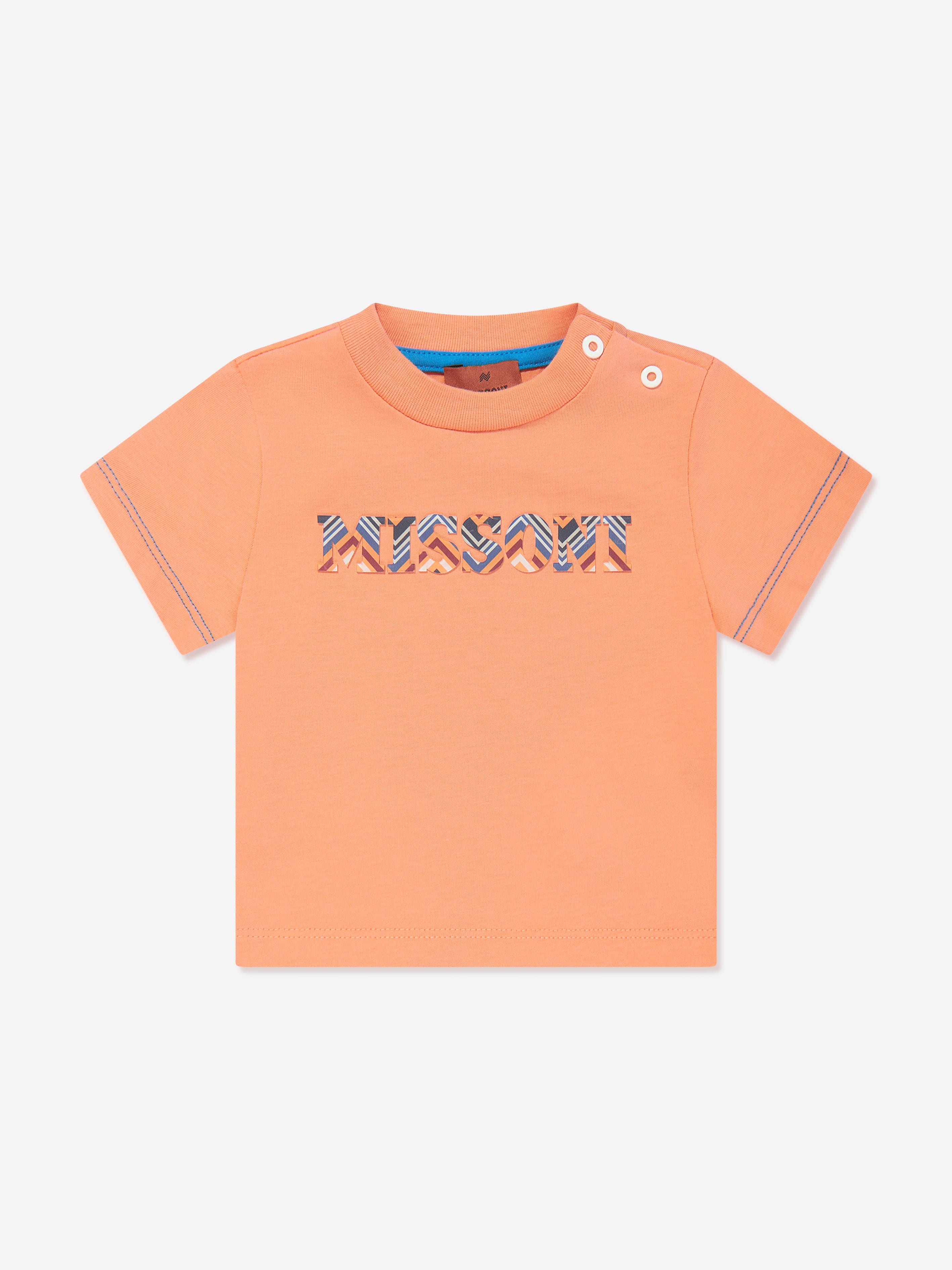 Missoni Baby Boys Zigzag Logo T-Shirt in Orange