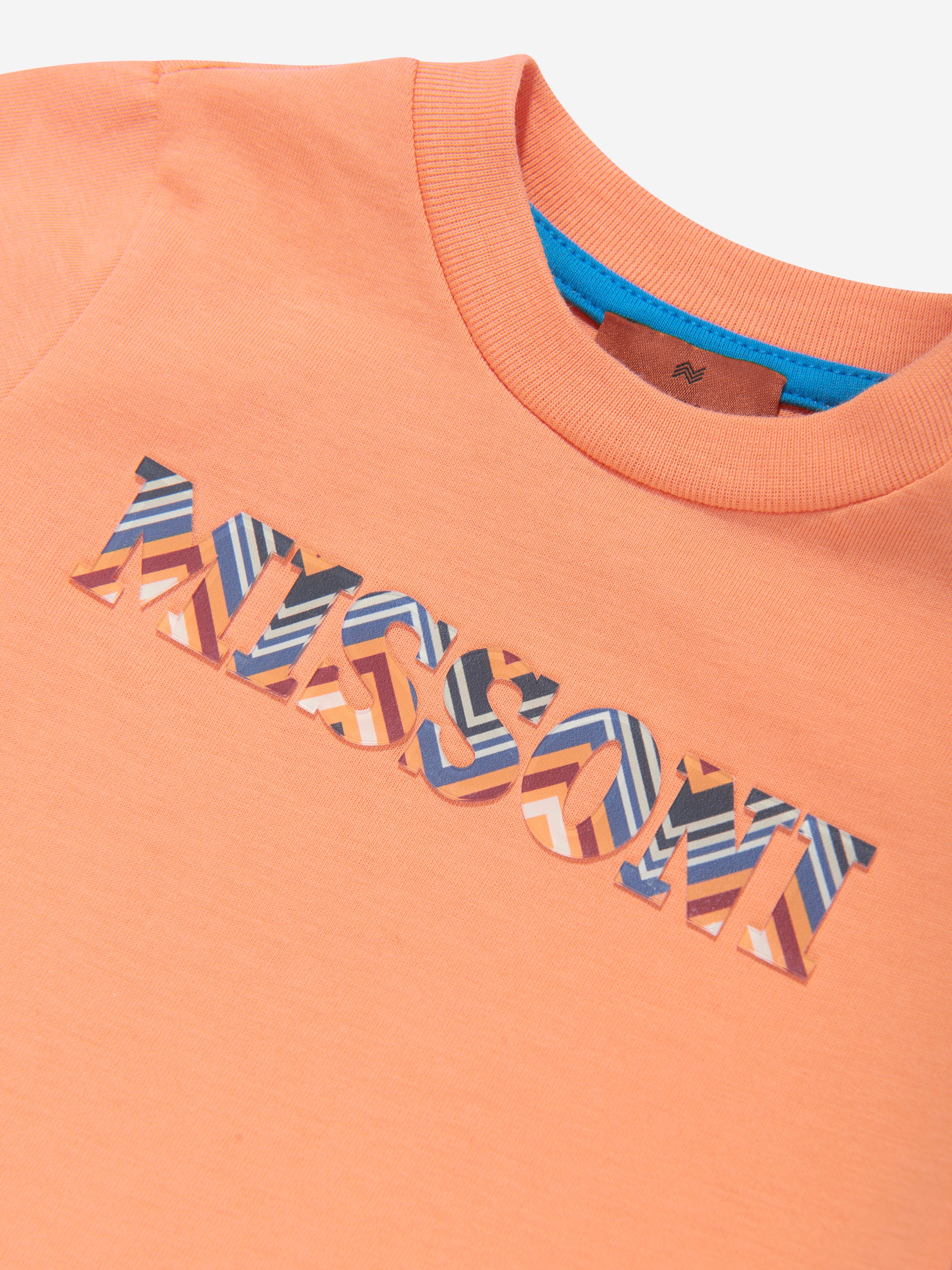 Missoni Baby Boys Zigzag Logo T-Shirt in Orange