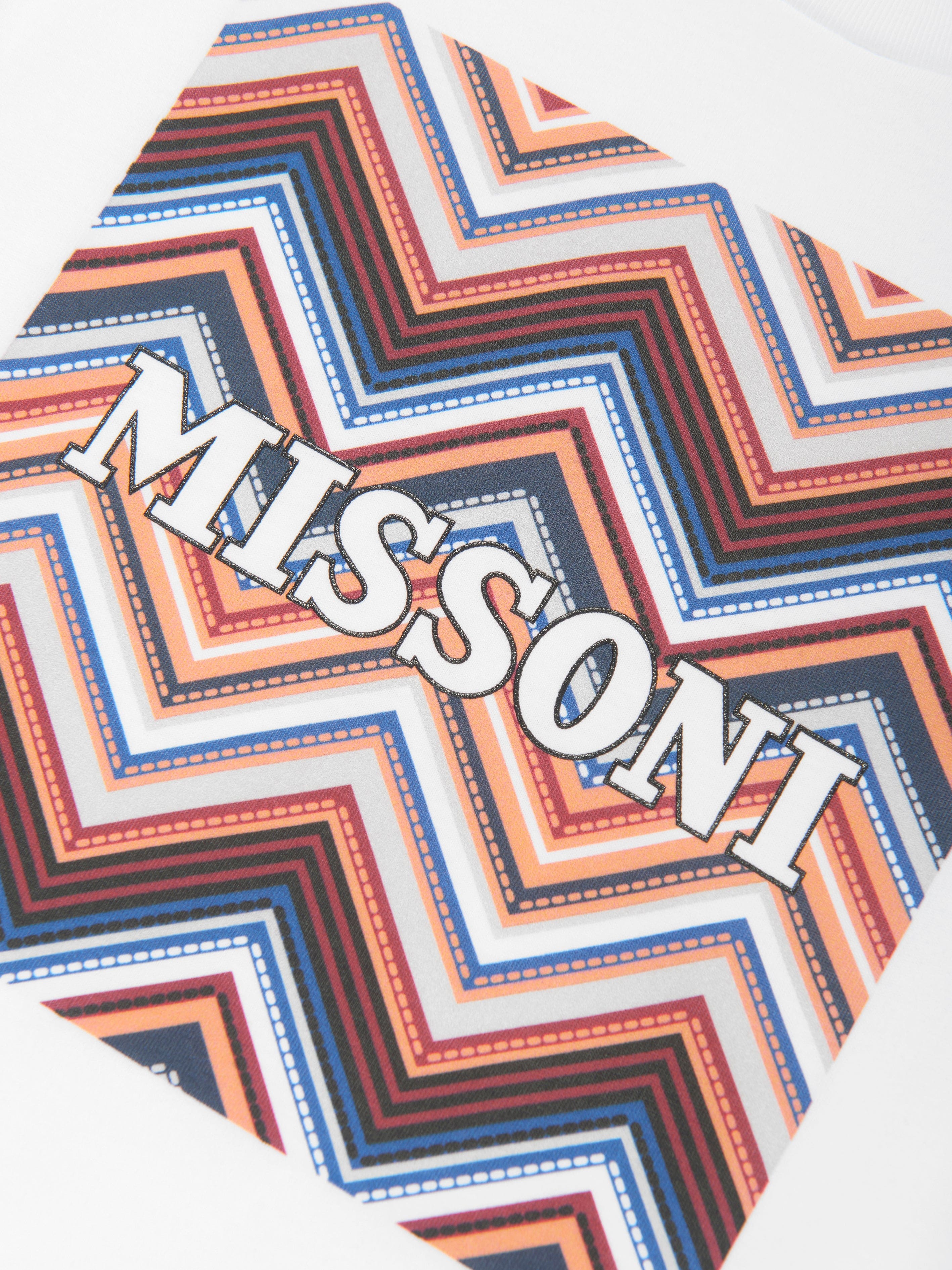 Missoni Boys Zigzag Logo T-Shirt in White