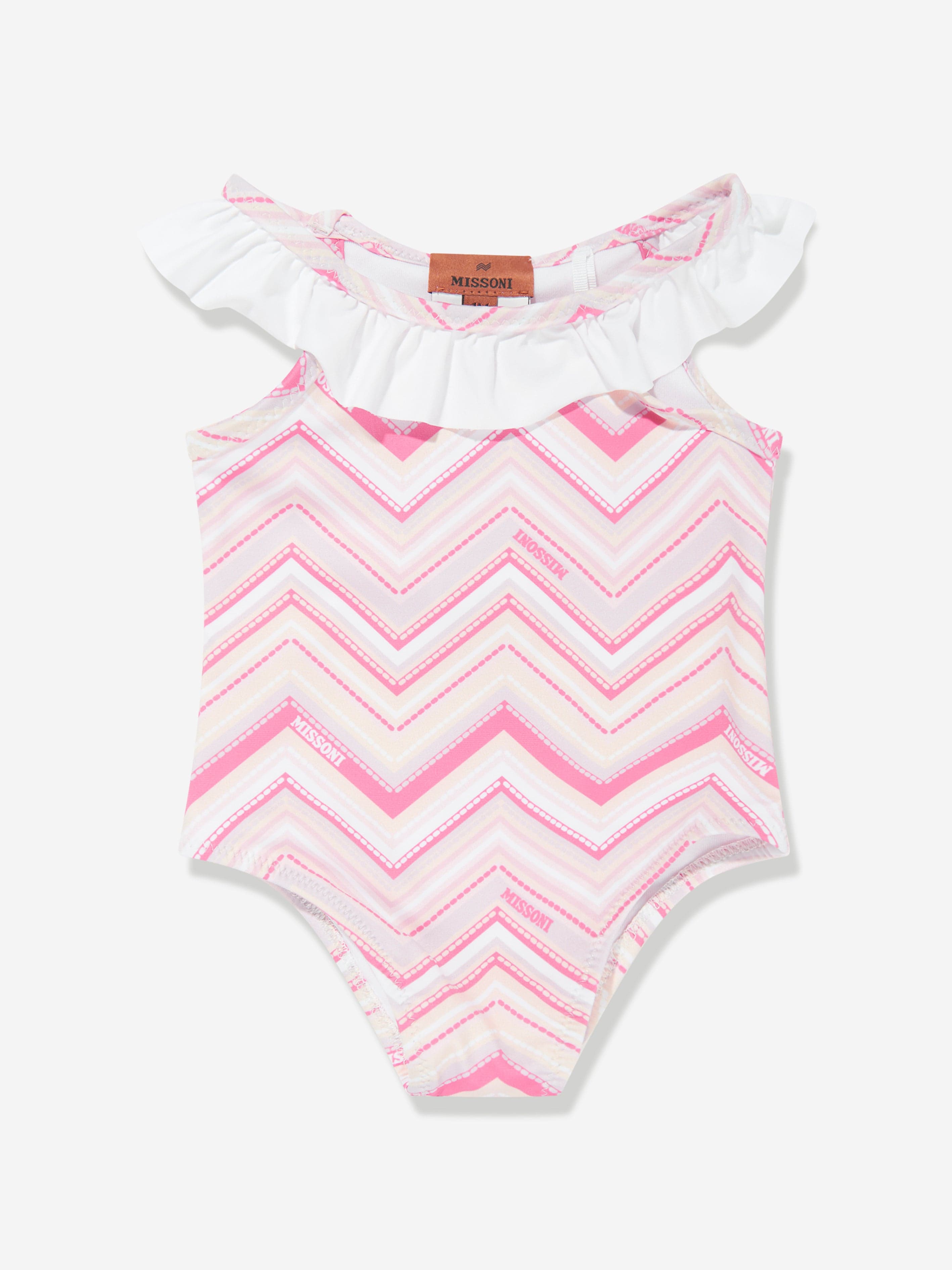 Missoni Baby Girls Zigzag Swimsuit in Pink