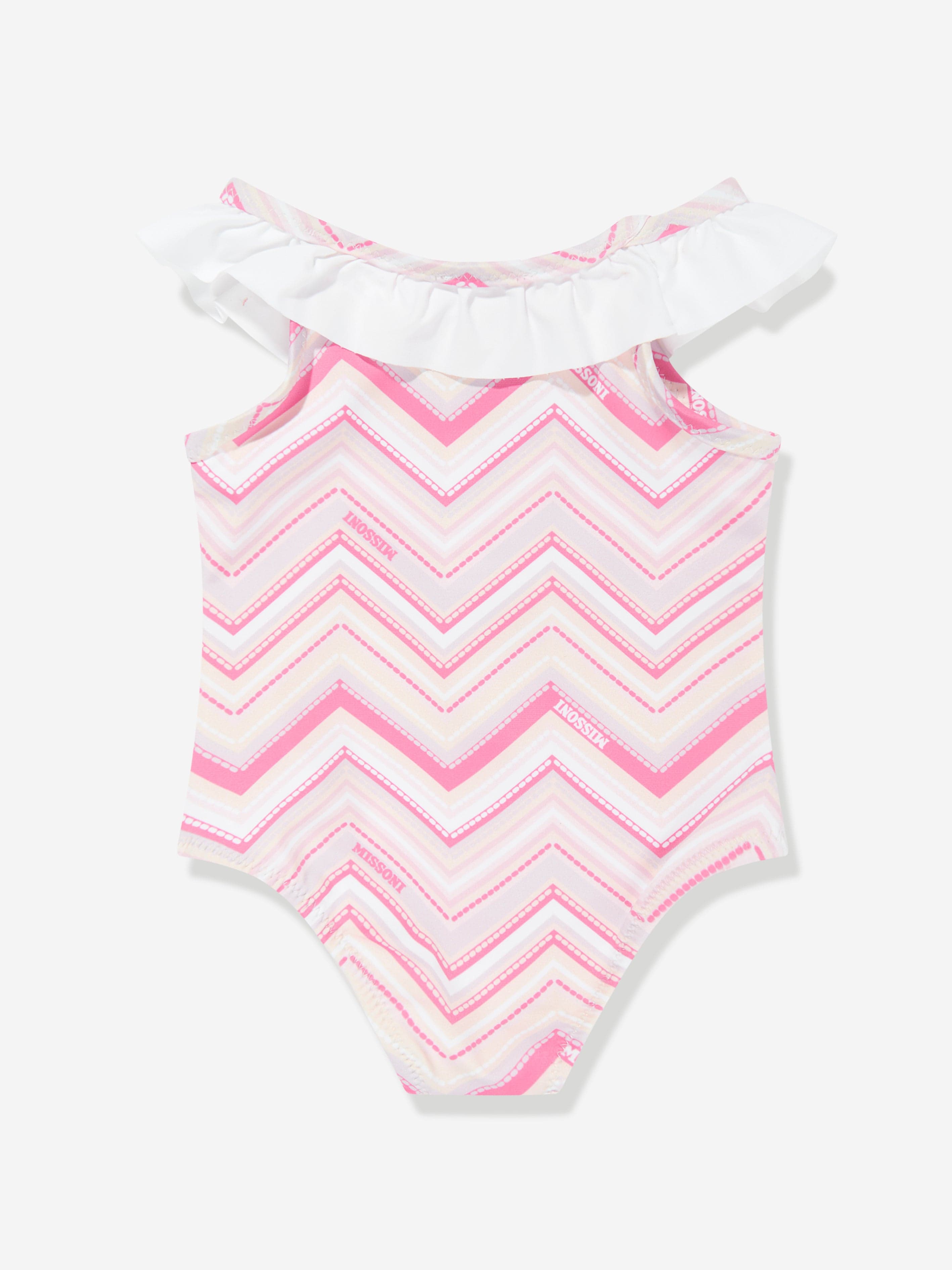 Missoni Baby Girls Zigzag Swimsuit in Pink