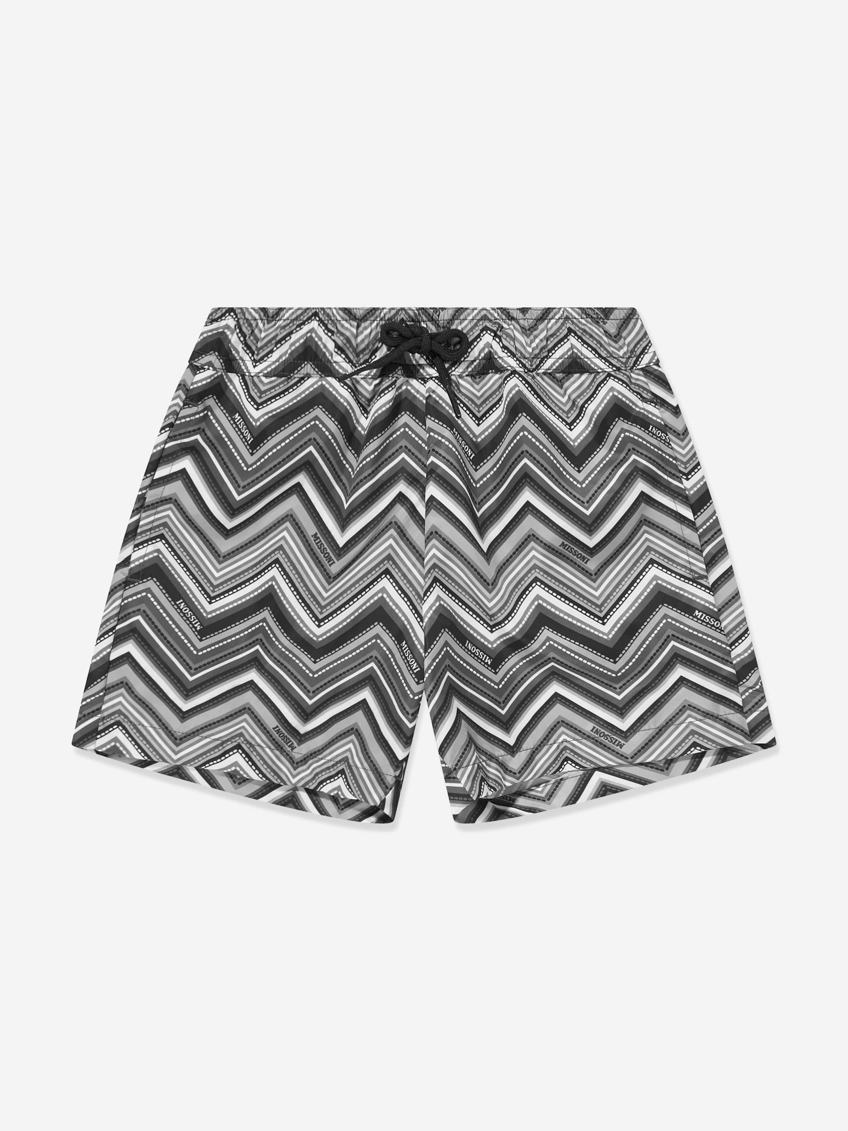 Missoni Boys Zigzag Swim Shorts in Black