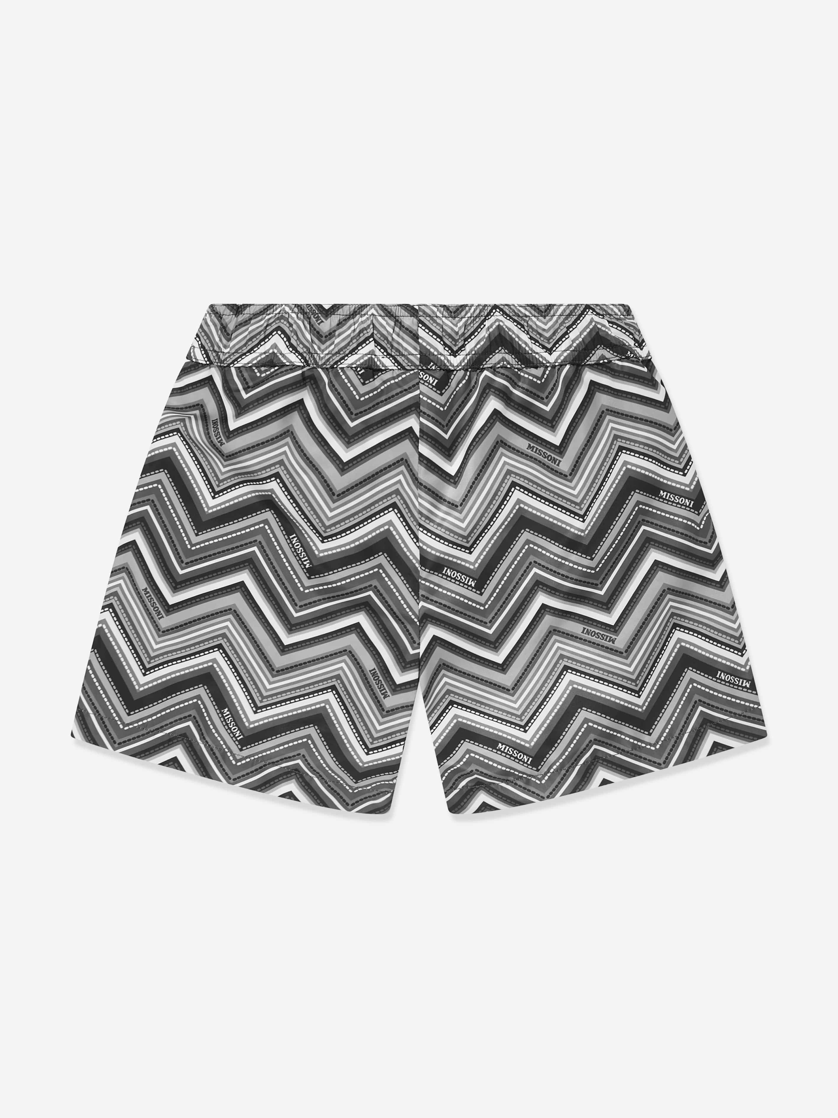 Missoni Boys Zigzag Swim Shorts in Black