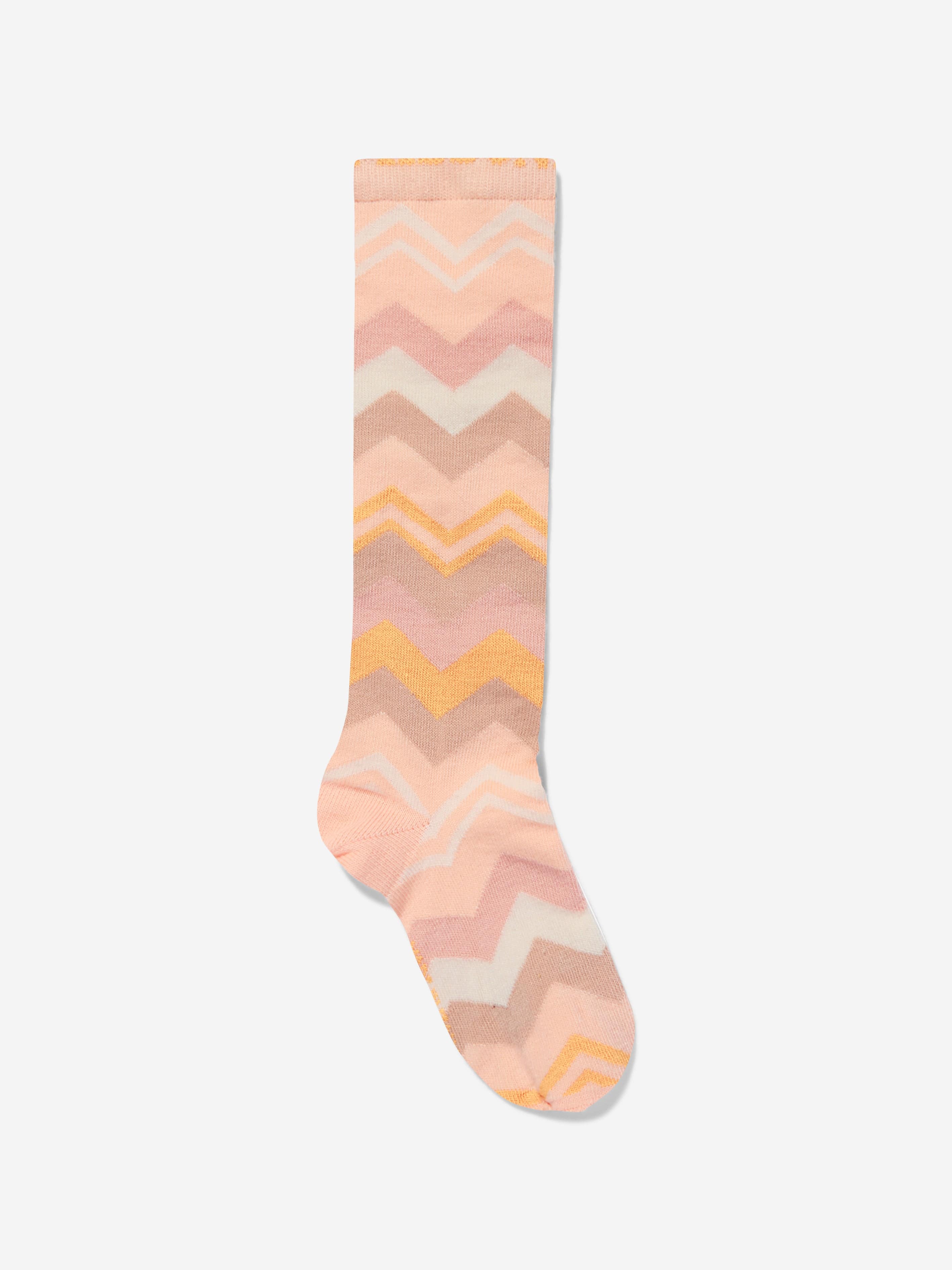 Missoni Girls Zigzag Socks in Pink