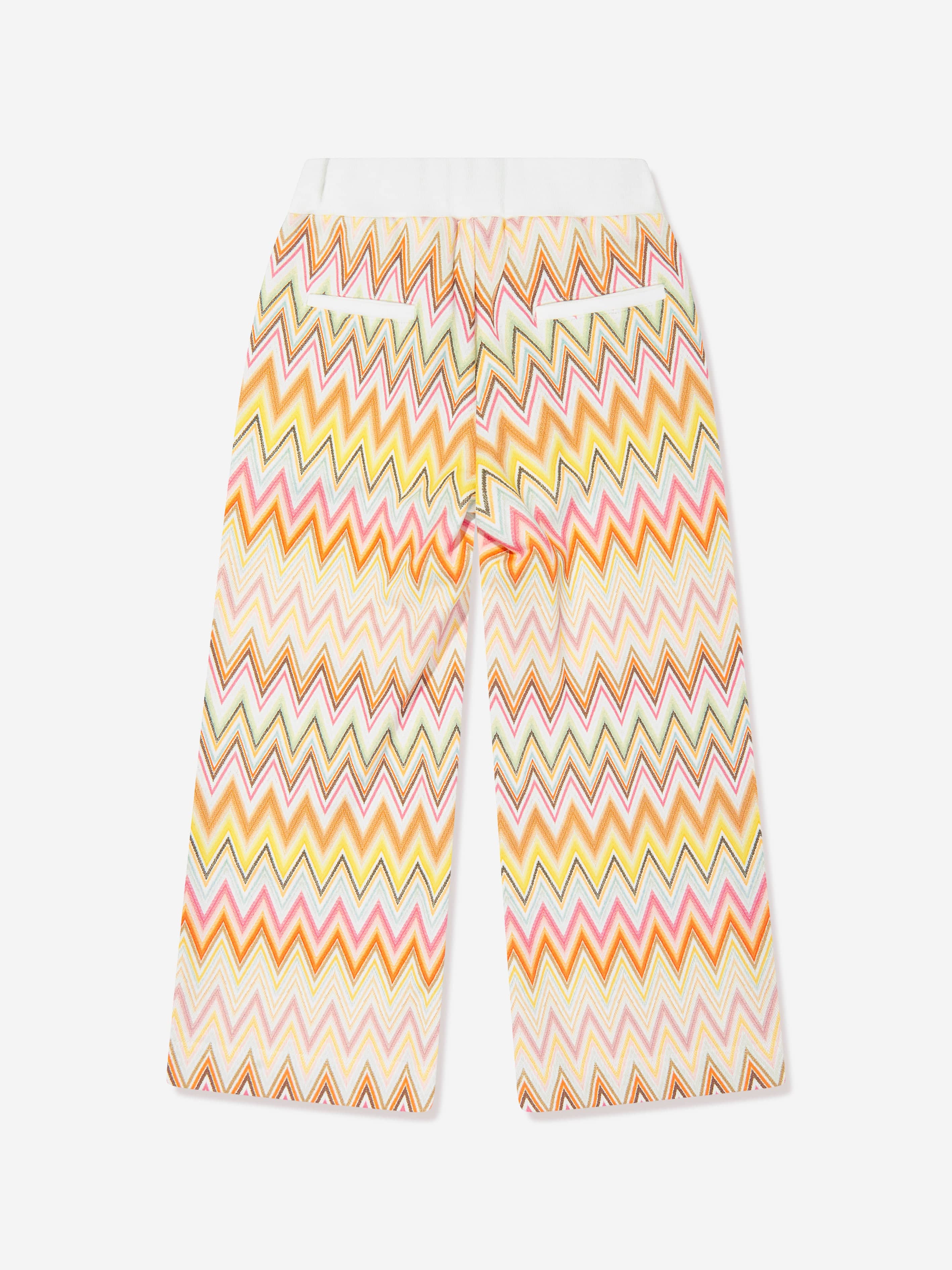 Missoni Girls Logo Wide Leg Joggers in Ivory