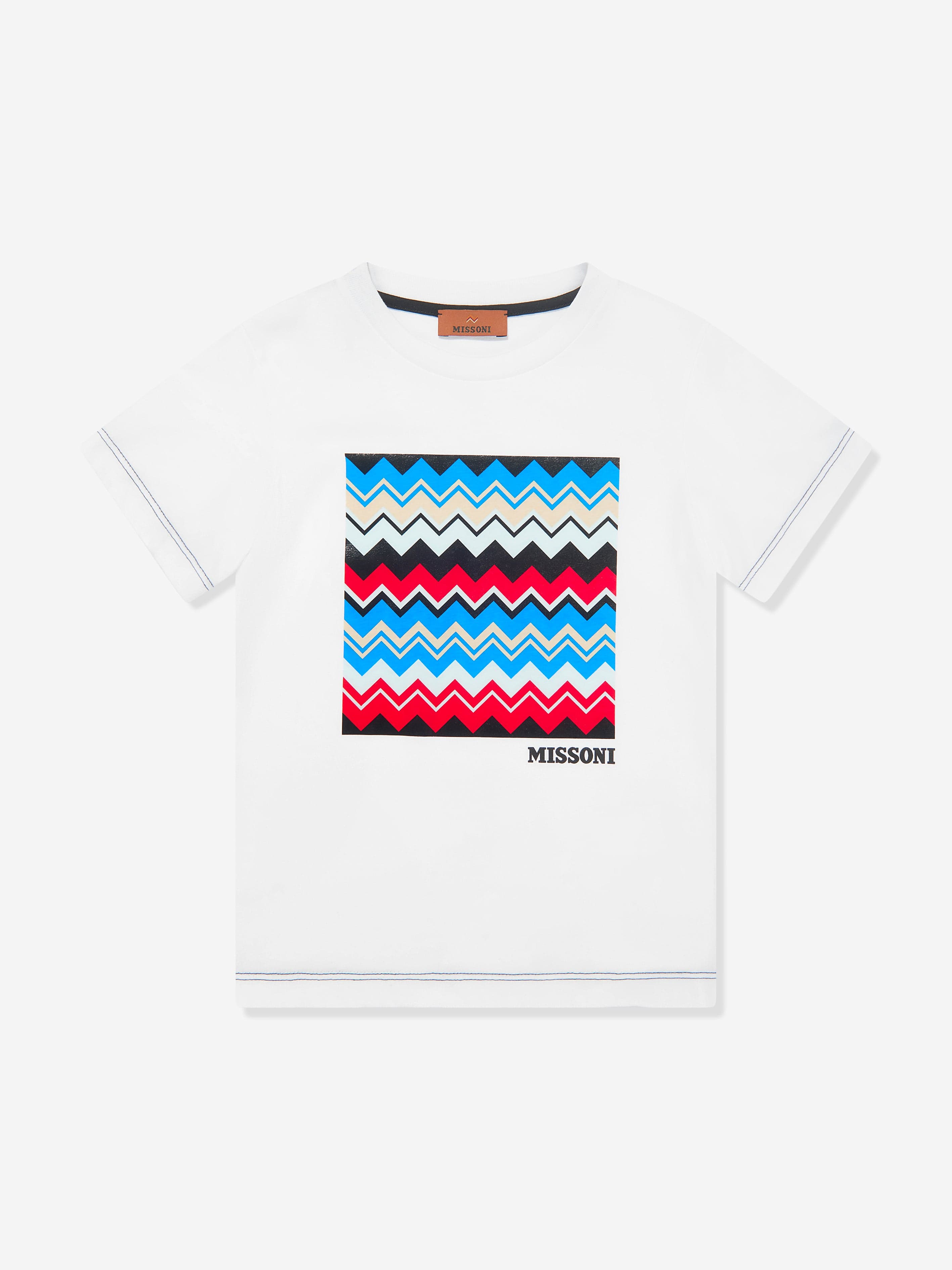 Missoni Boys Zigzag Print T-Shirt in White