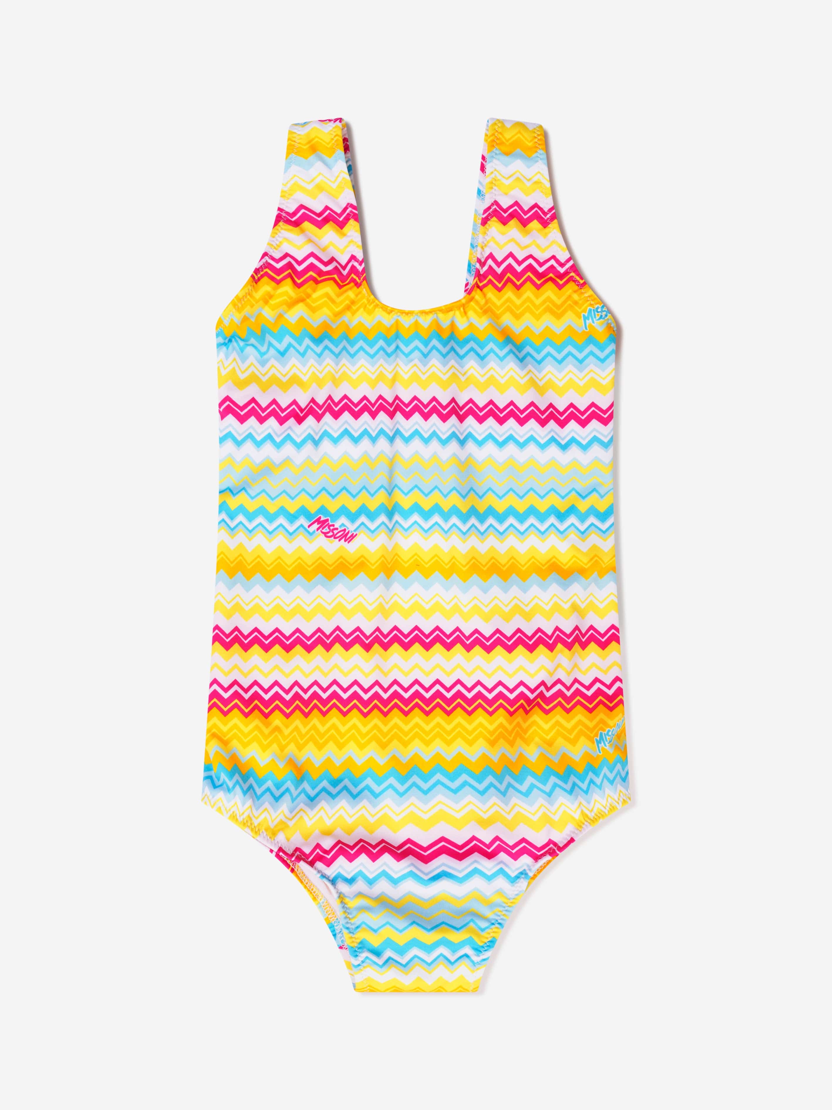 Missoni Girls Zig Zag Swimsuit in Multicolour