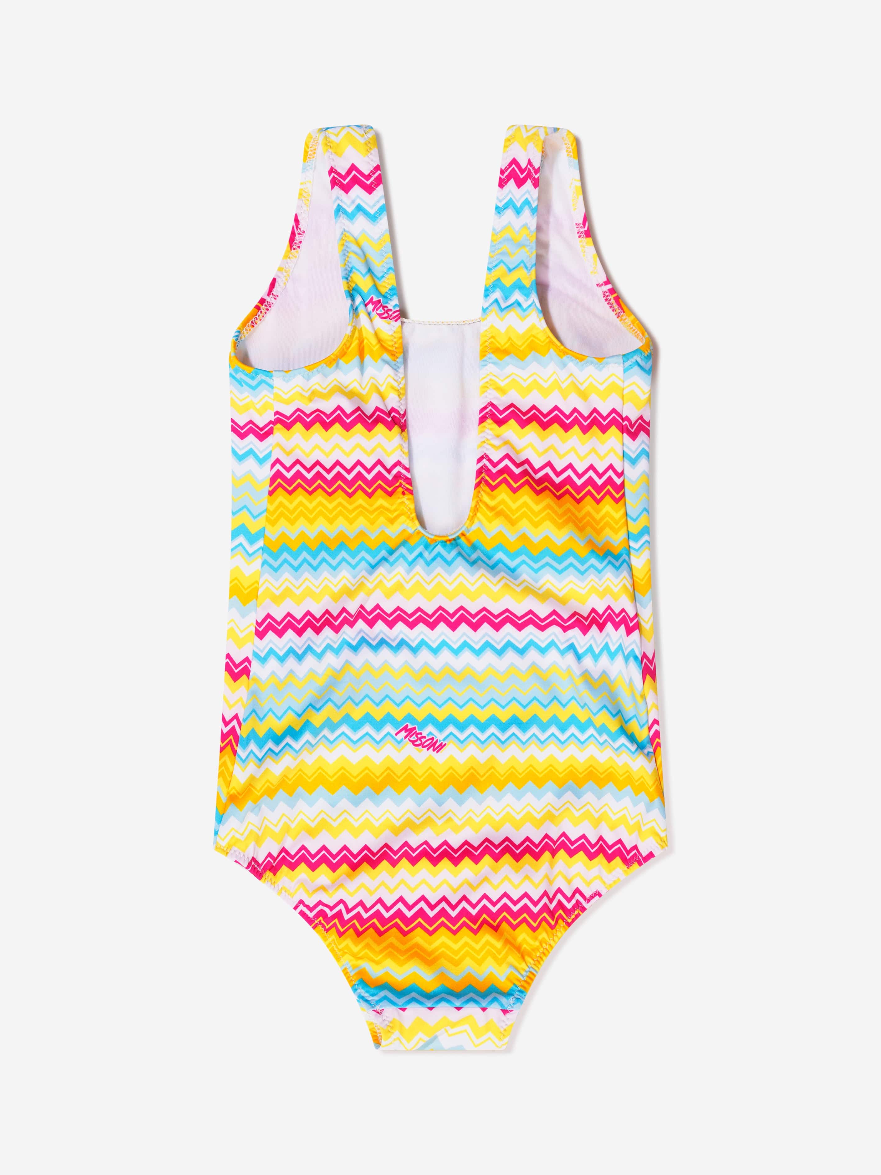 Missoni Girls Zig Zag Swimsuit in Multicolour