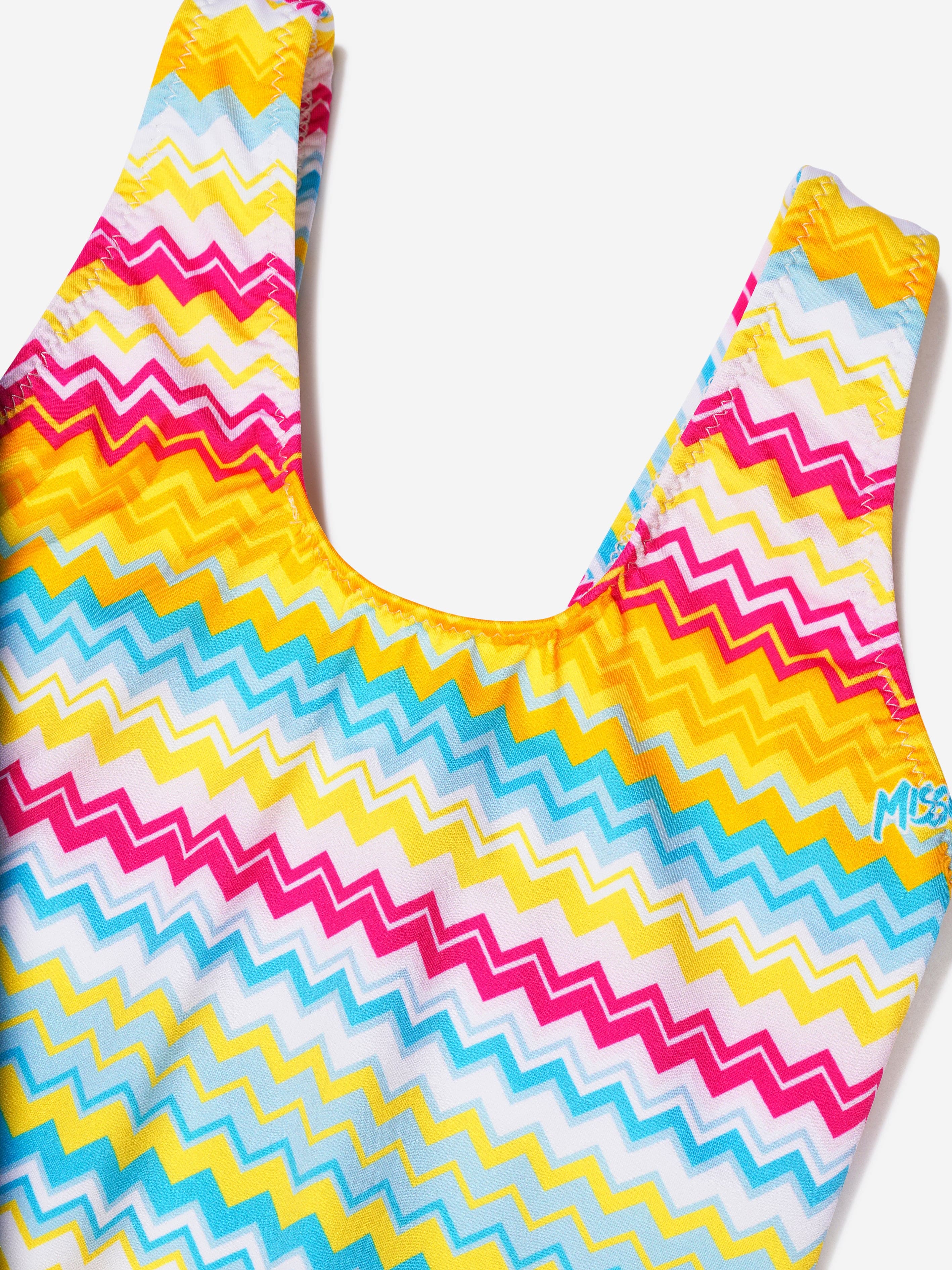 Missoni Girls Zig Zag Swimsuit in Multicolour