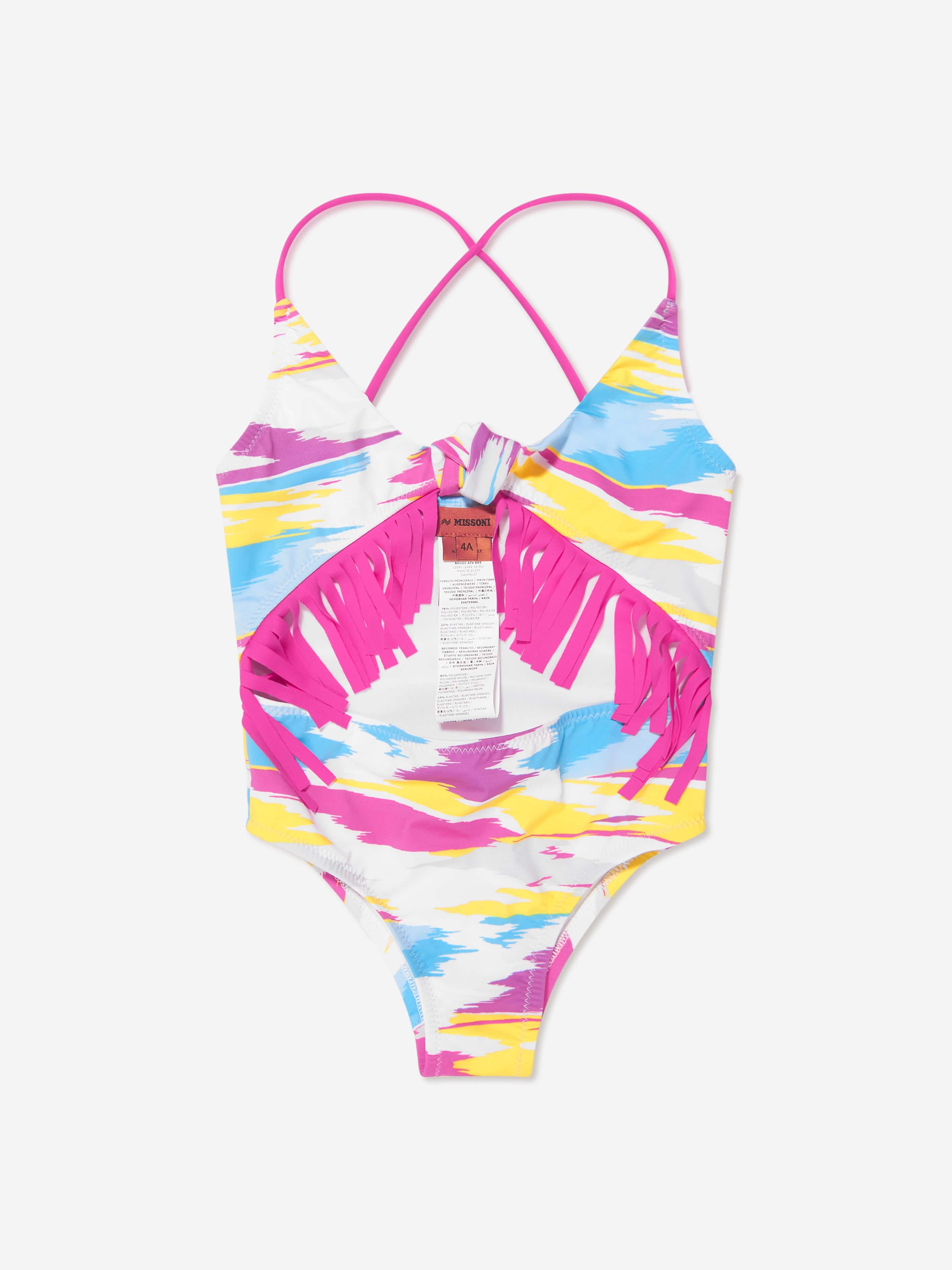 Missoni Girls Cut Out Swimsuit in Multicolour