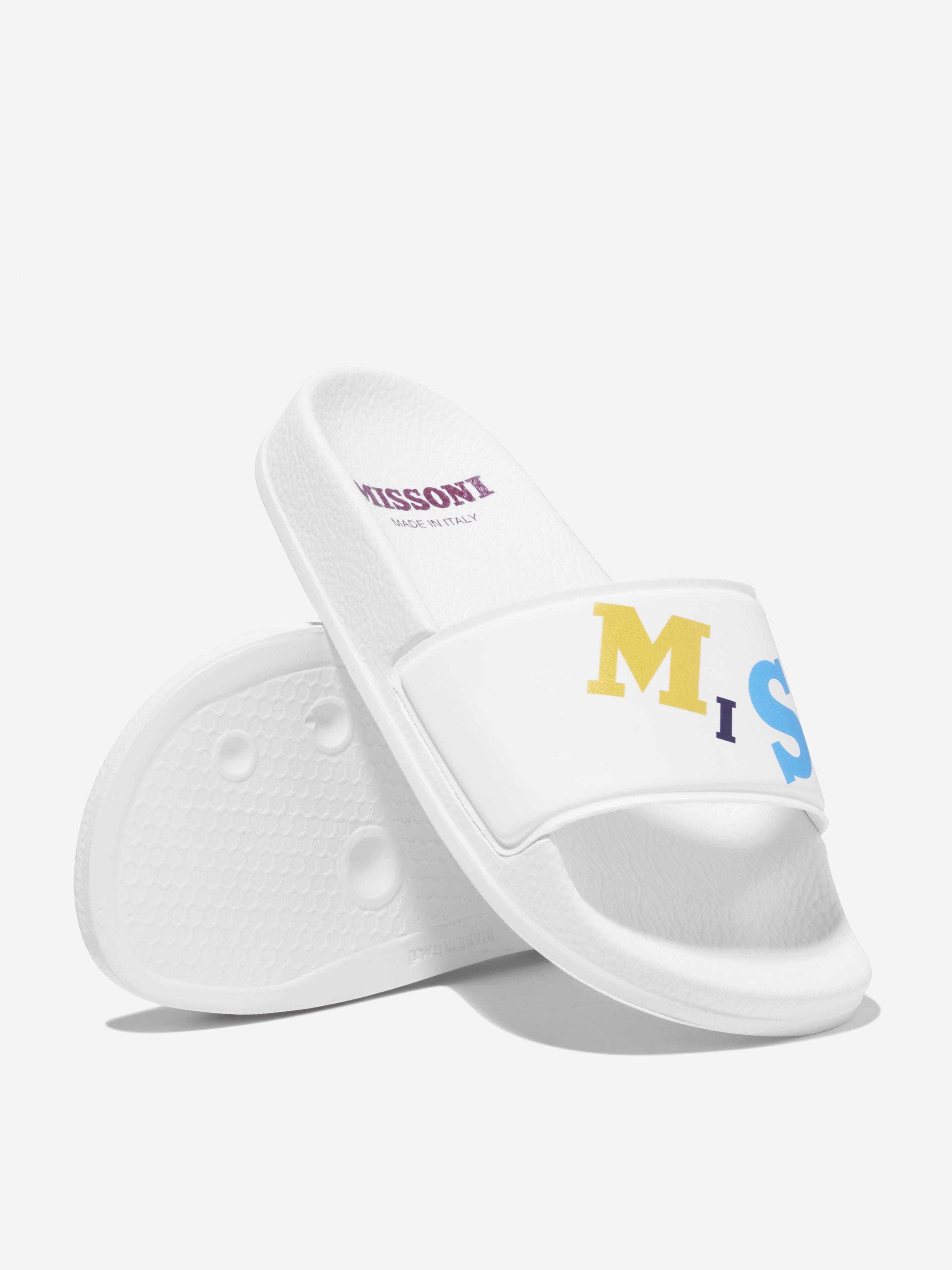 Missoni Kids Logo Sliders in White