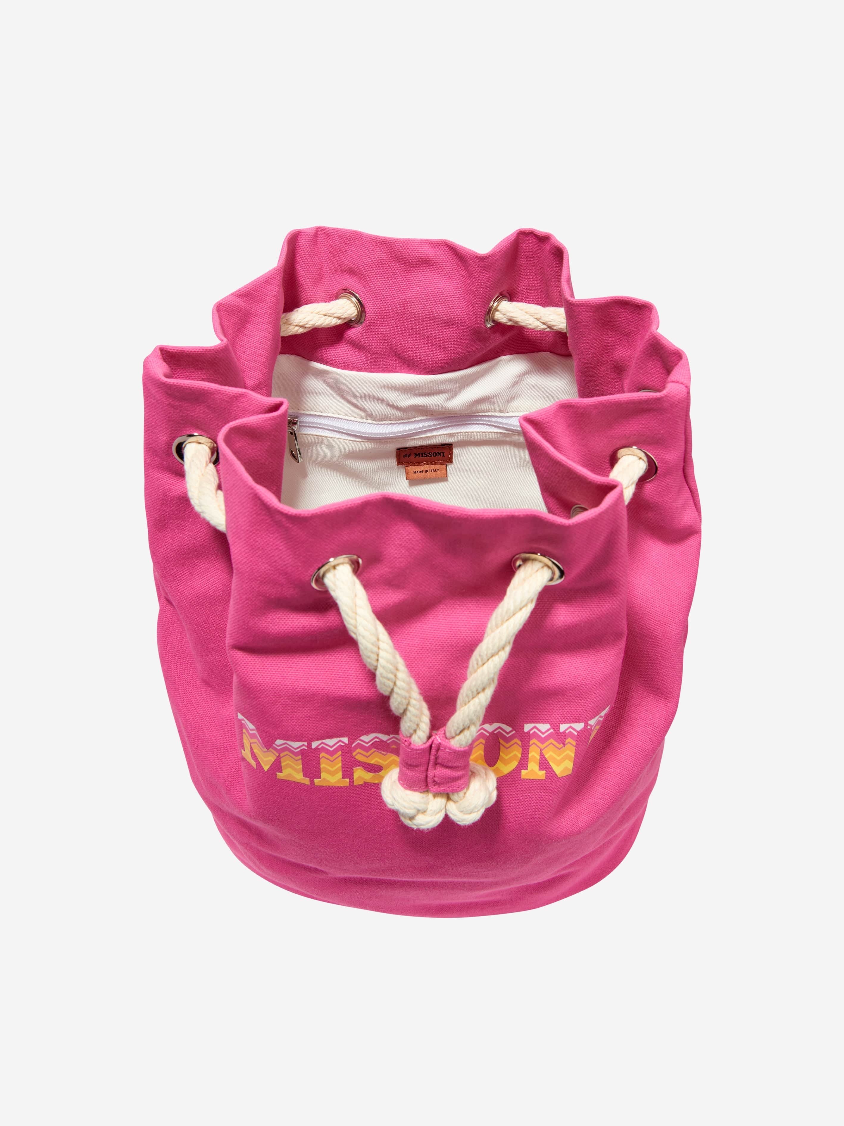 Missoni Kids Logo Backpack in Pink