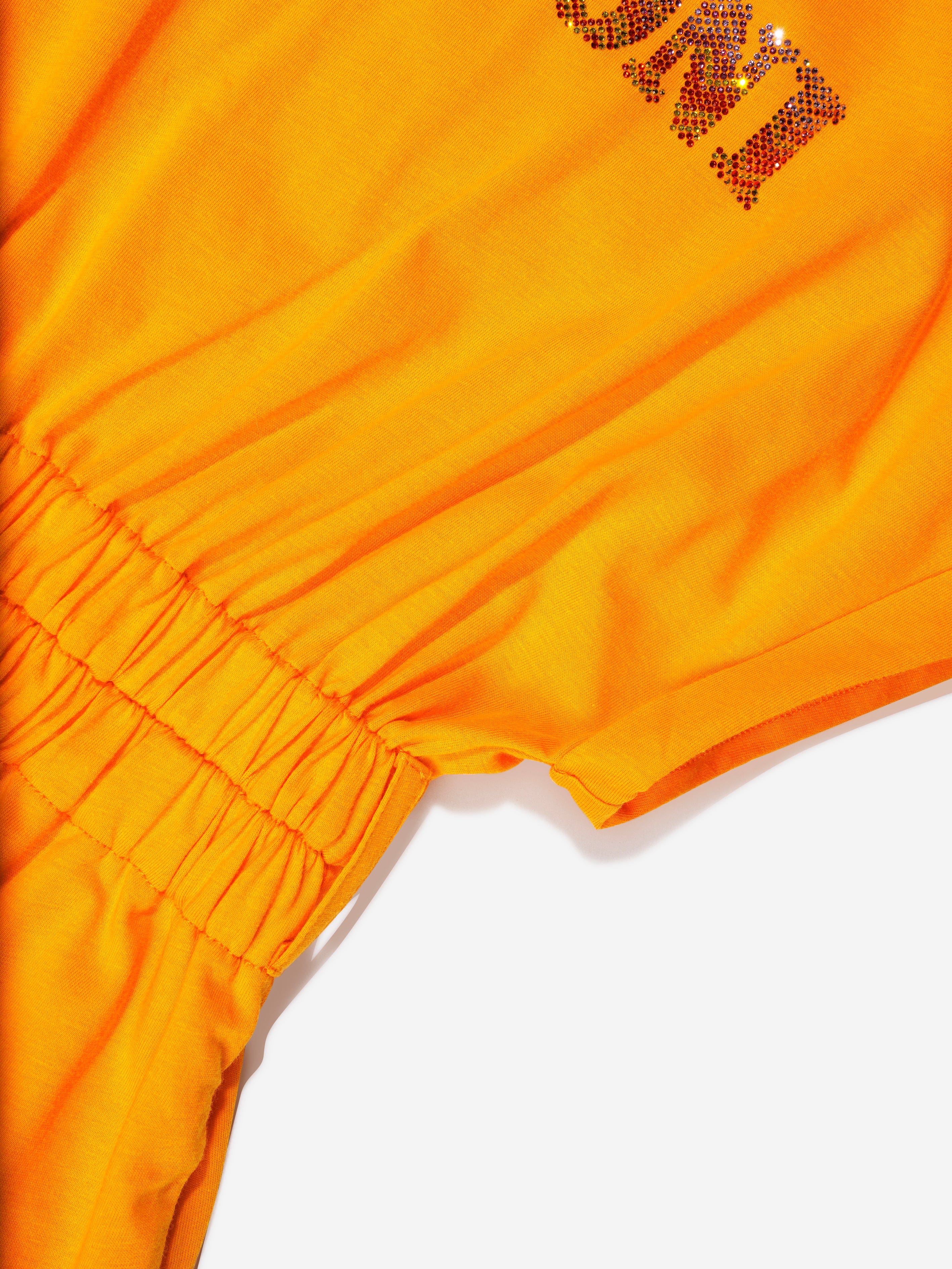 Missoni Girls Jersey Logo Playsuit in Mustard